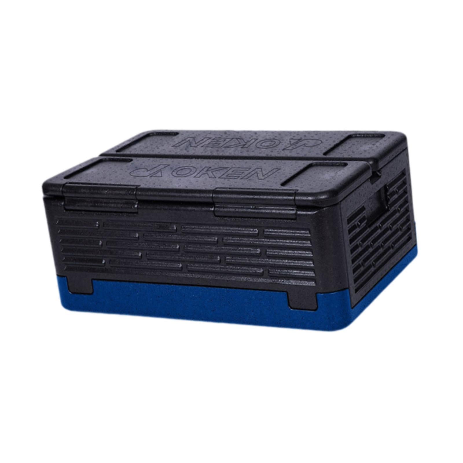 Insulated Food Pan Carrier Foldable Storage EPP for Camping Boating Barbecue Black Blue