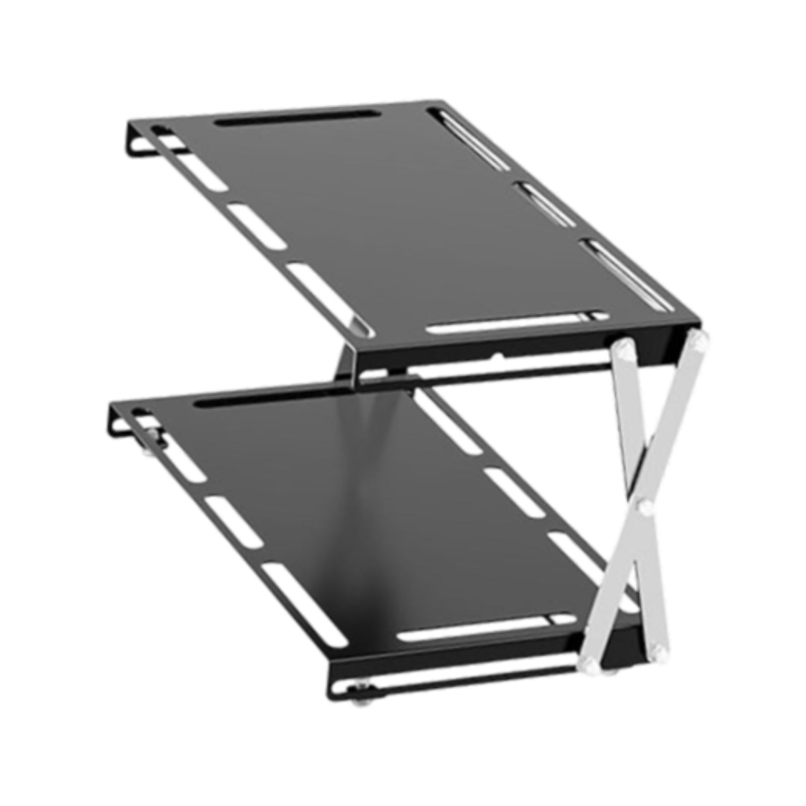 Camping Folding Storage Rack Desktop Stable Outside for Fishing Hiking Beach Double Layers