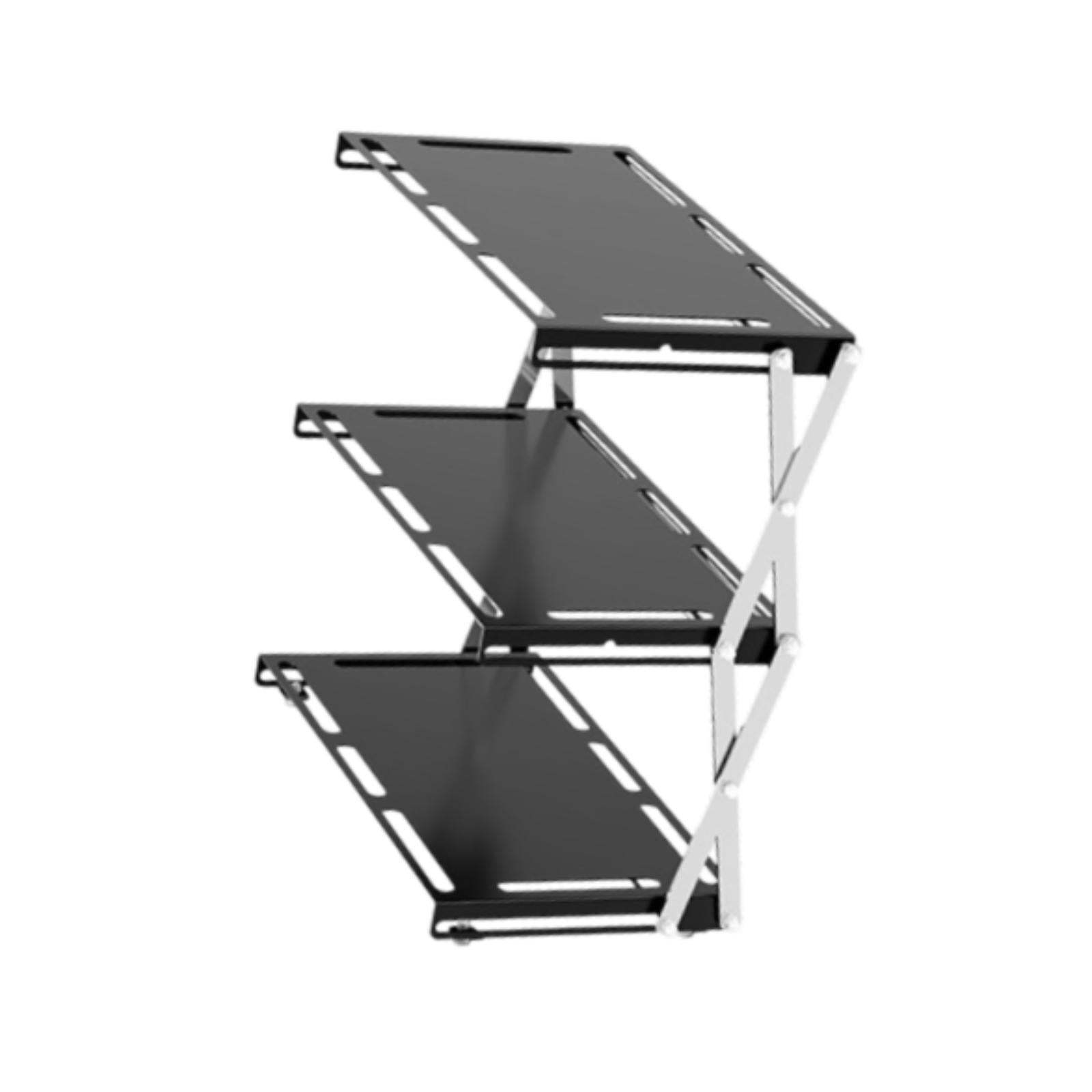 Camping Folding Storage Rack Desktop Stable Outside for Fishing Hiking Beach Three Layers