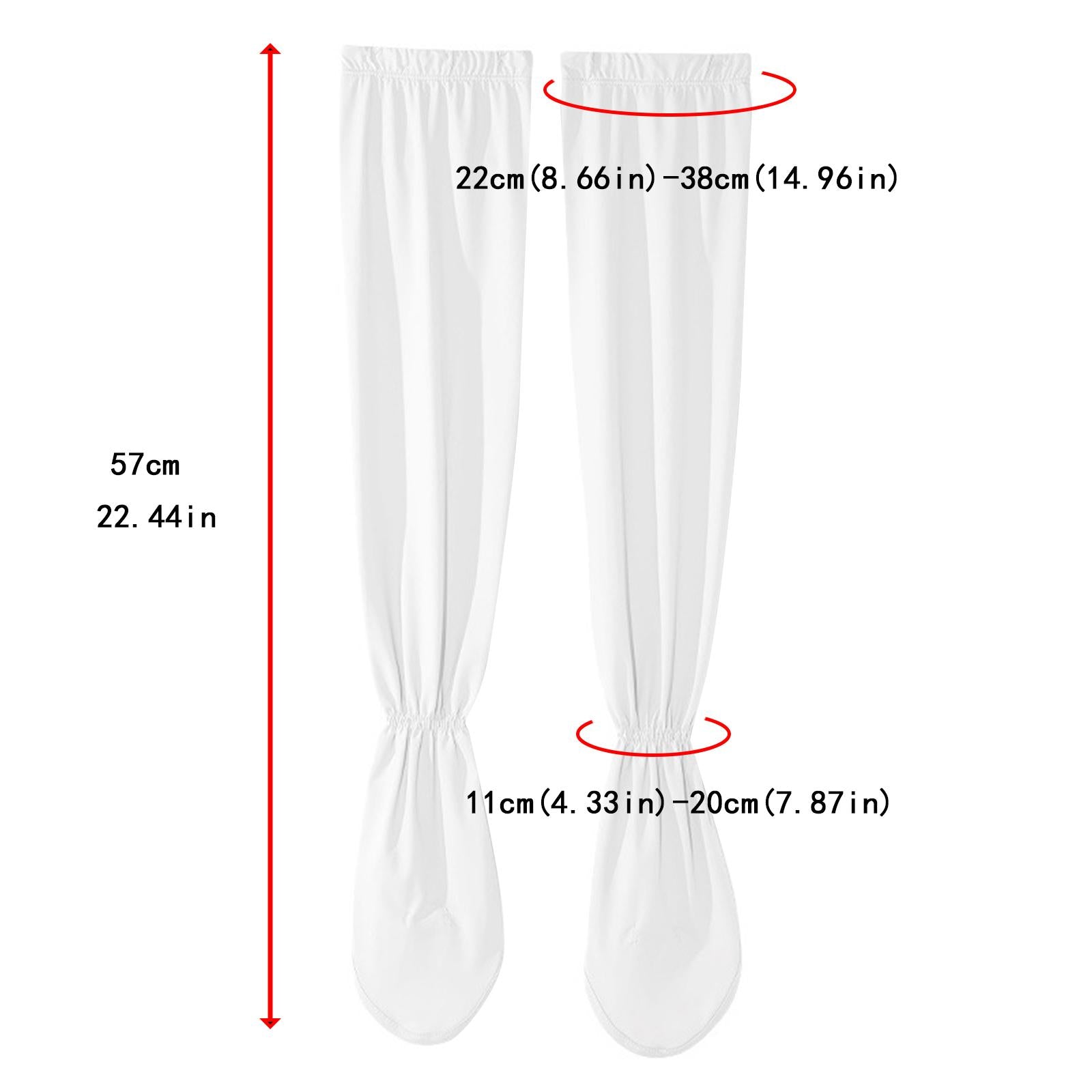 Adjustable Arm Sleeves with Gloves Driving Sun Sleeves for Garden Lawn Women White