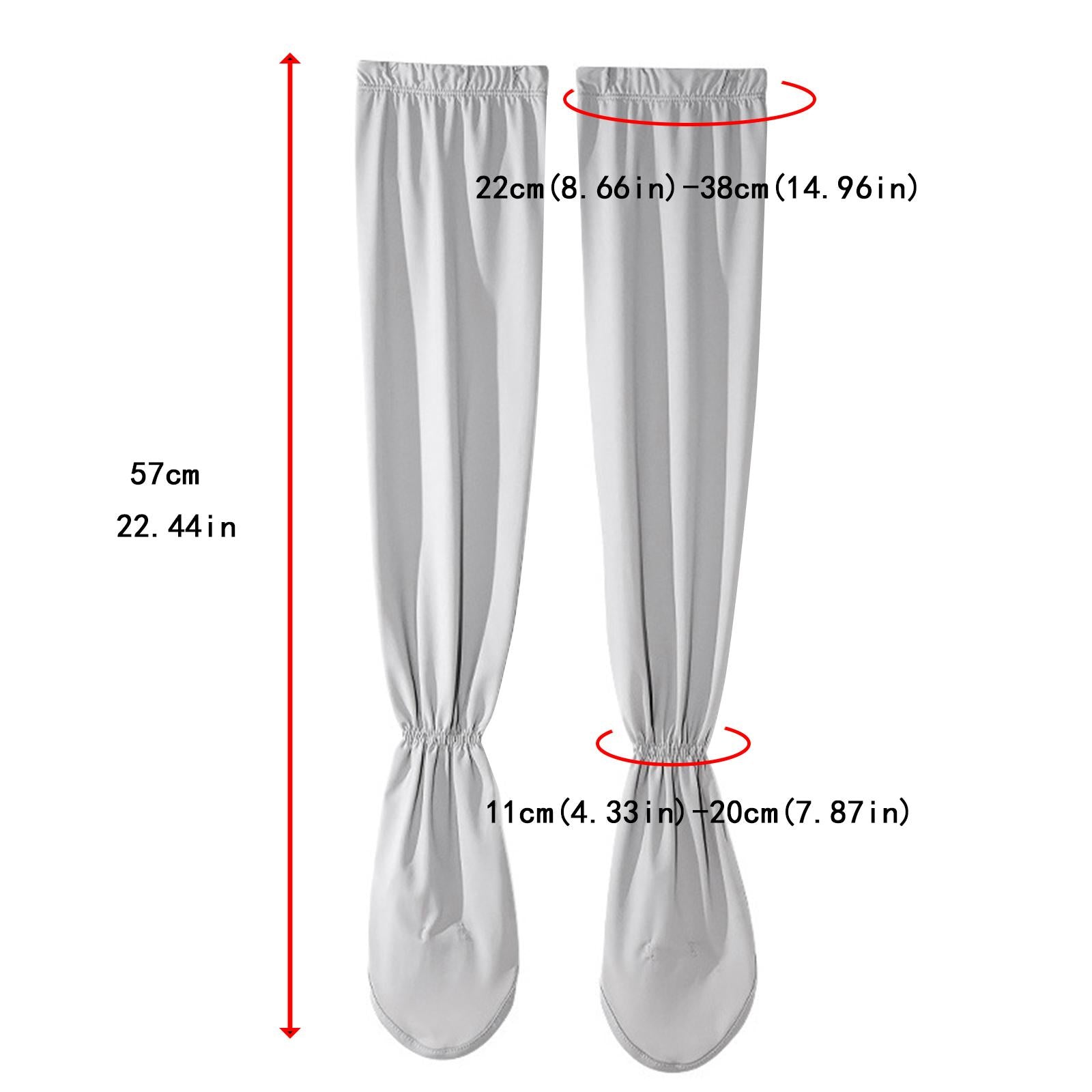 Adjustable Arm Sleeves with Gloves Driving Sun Sleeves for Garden Lawn Women Light Grey
