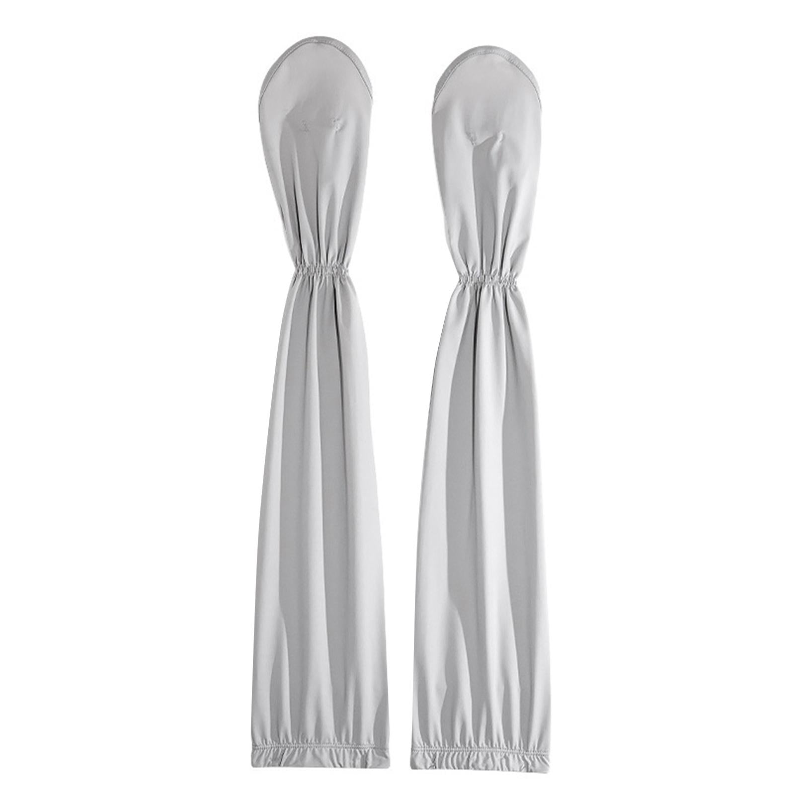 Adjustable Arm Sleeves with Gloves Driving Sun Sleeves for Garden Lawn Women Light Grey