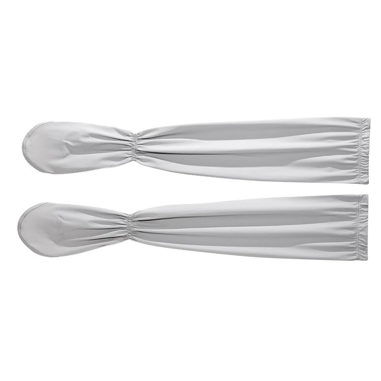 Adjustable Arm Sleeves with Gloves Driving Sun Sleeves for Garden Lawn Women Light Grey