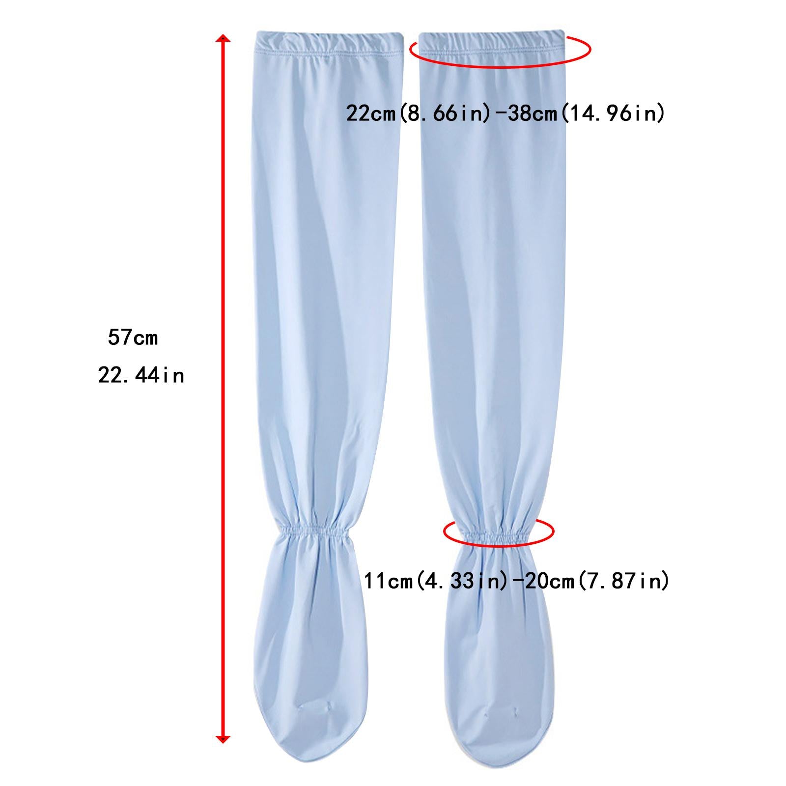 Adjustable Arm Sleeves with Gloves Driving Sun Sleeves for Garden Lawn Women Blue