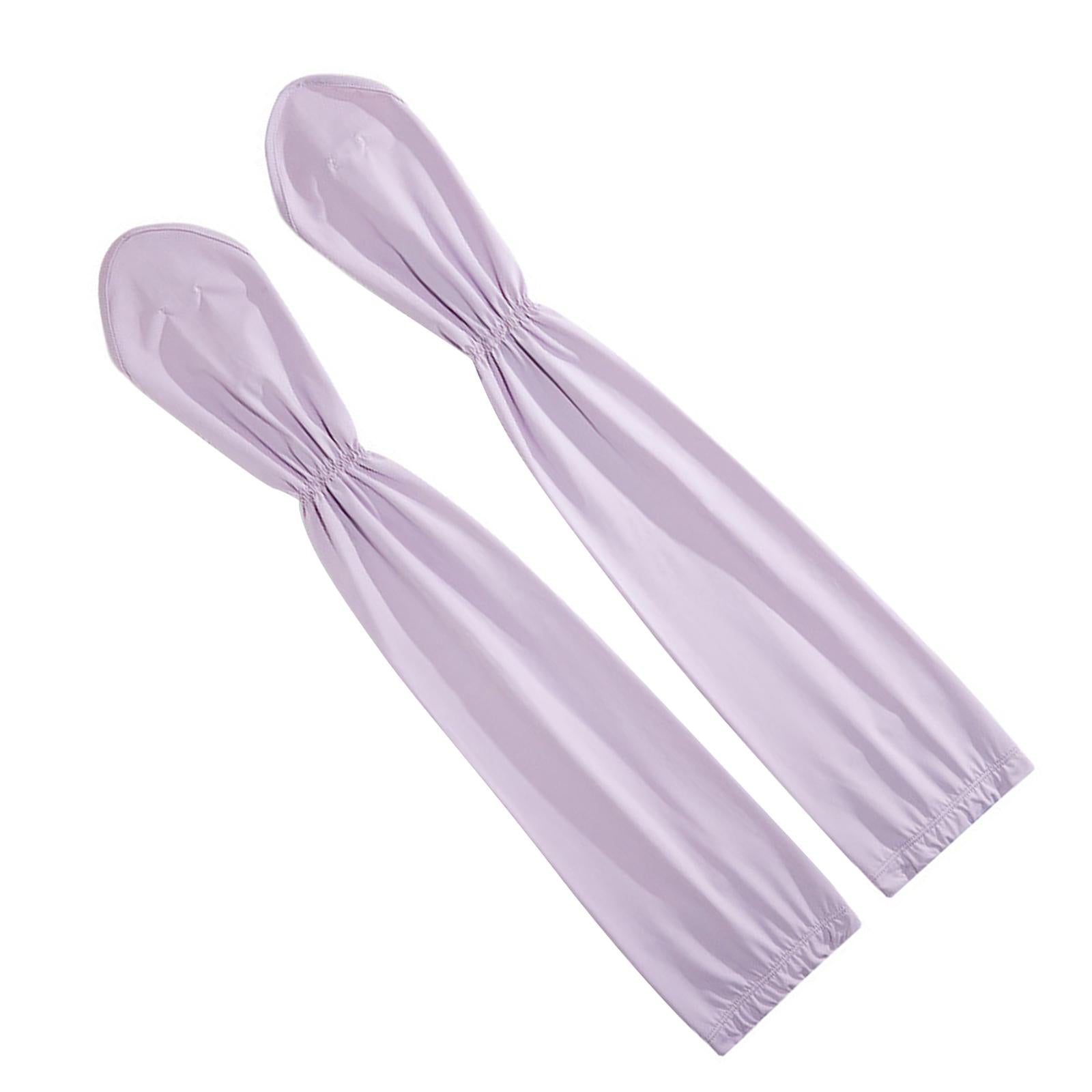 Adjustable Arm Sleeves with Gloves Driving Sun Sleeves for Garden Lawn Women Purple