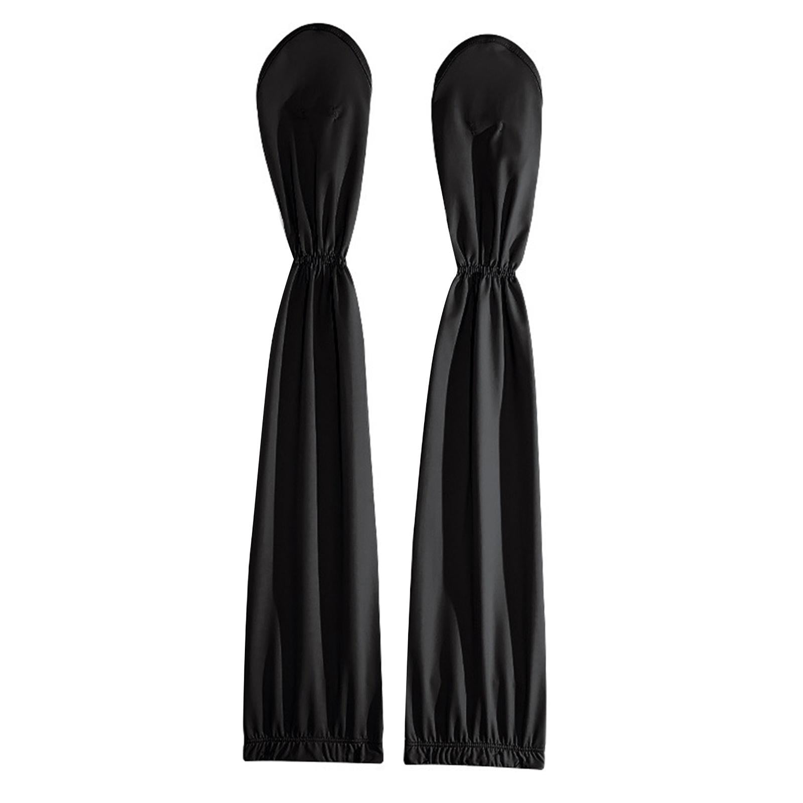 Adjustable Arm Sleeves with Gloves Driving Sun Sleeves for Garden Lawn Women Black
