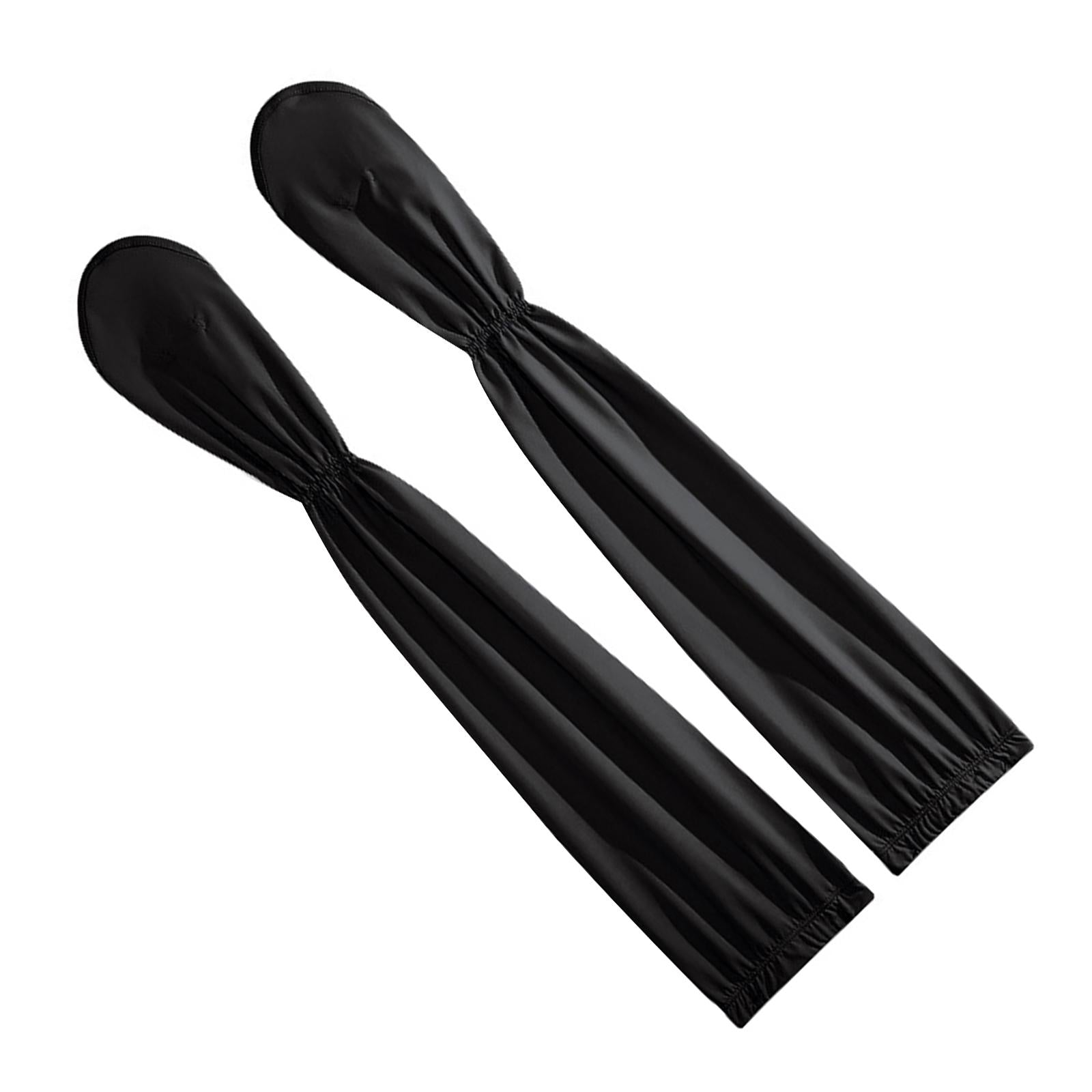 Adjustable Arm Sleeves with Gloves Driving Sun Sleeves for Garden Lawn Women Black