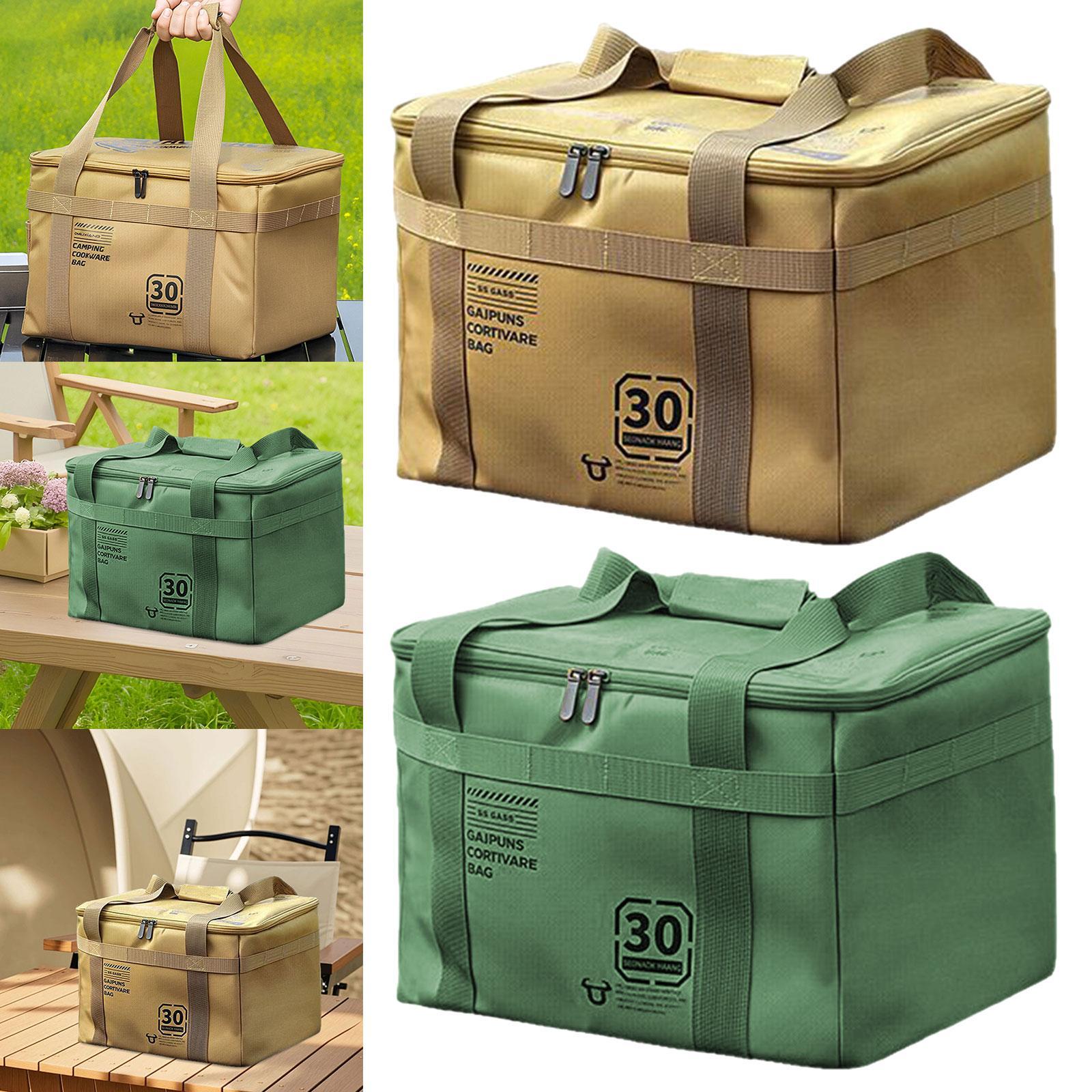 Camping Storage Bag Multifunctional Trunk Organizer for Travel Beach Fishing Khaki