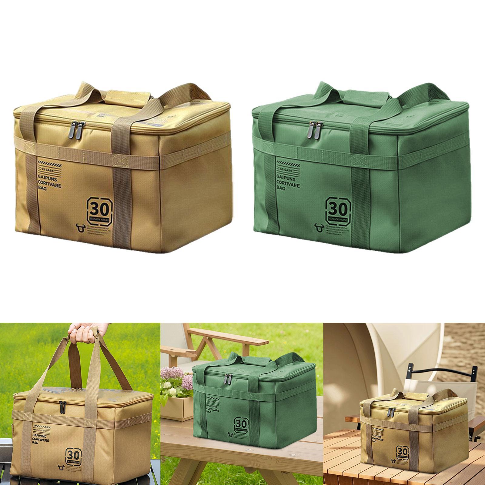 Camping Storage Bag Multifunctional Trunk Organizer for Travel Beach Fishing Khaki