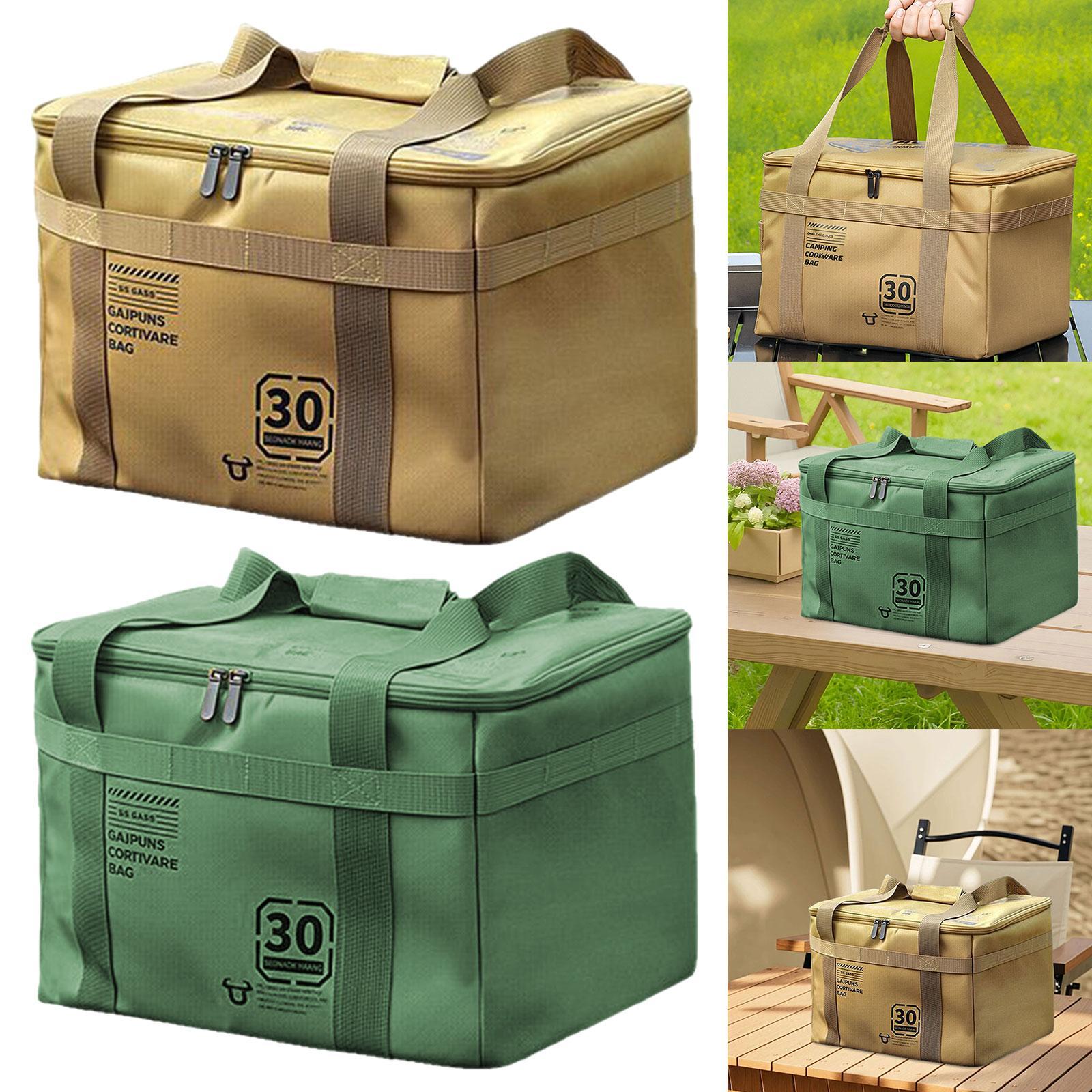 Camping Storage Bag Multifunctional Trunk Organizer for Travel Beach Fishing Khaki