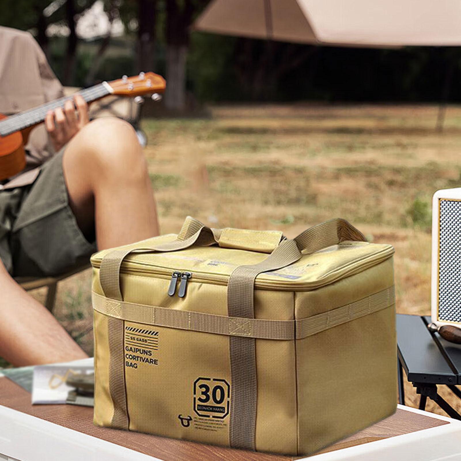 Camping Storage Bag Multifunctional Trunk Organizer for Travel Beach Fishing Khaki