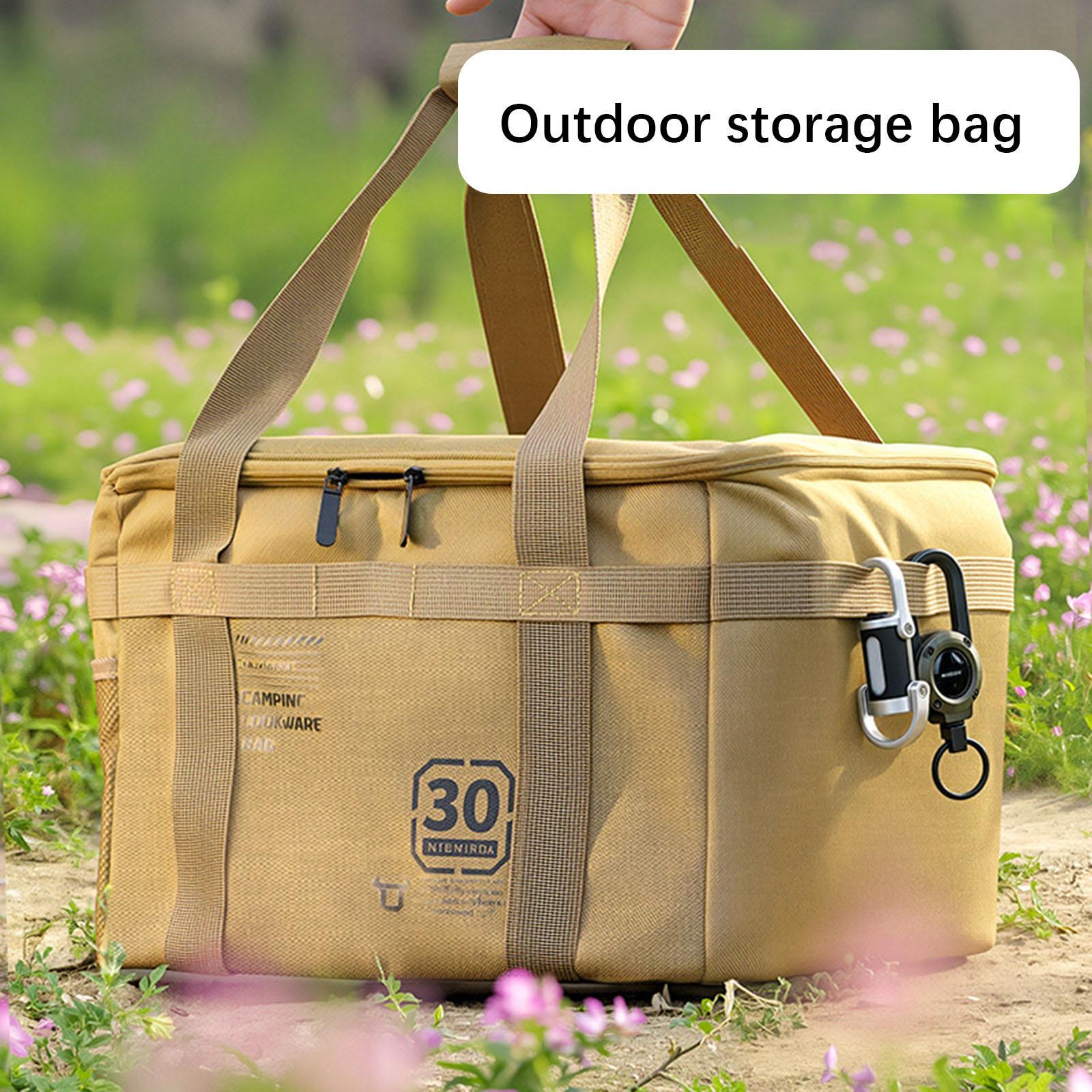 Camping Storage Bag Multifunctional Trunk Organizer for Travel Beach Fishing Khaki