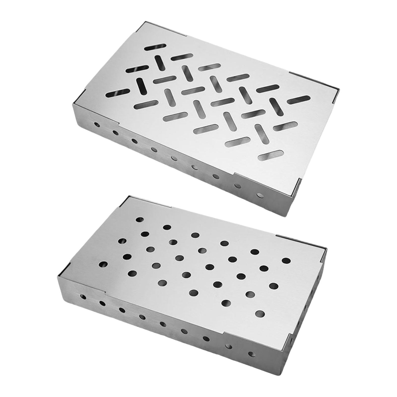Grill Smoker Box with Lid for Outdoor Barbecue Outdoor & Gas Style A