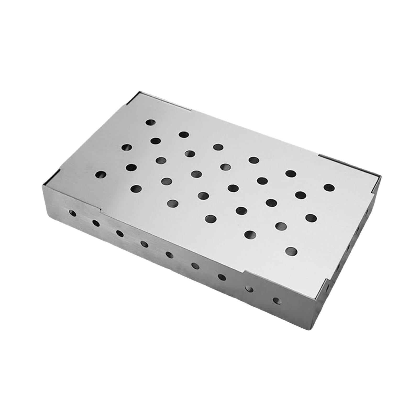Grill Smoker Box with Lid for Outdoor Barbecue Outdoor & Gas Style B