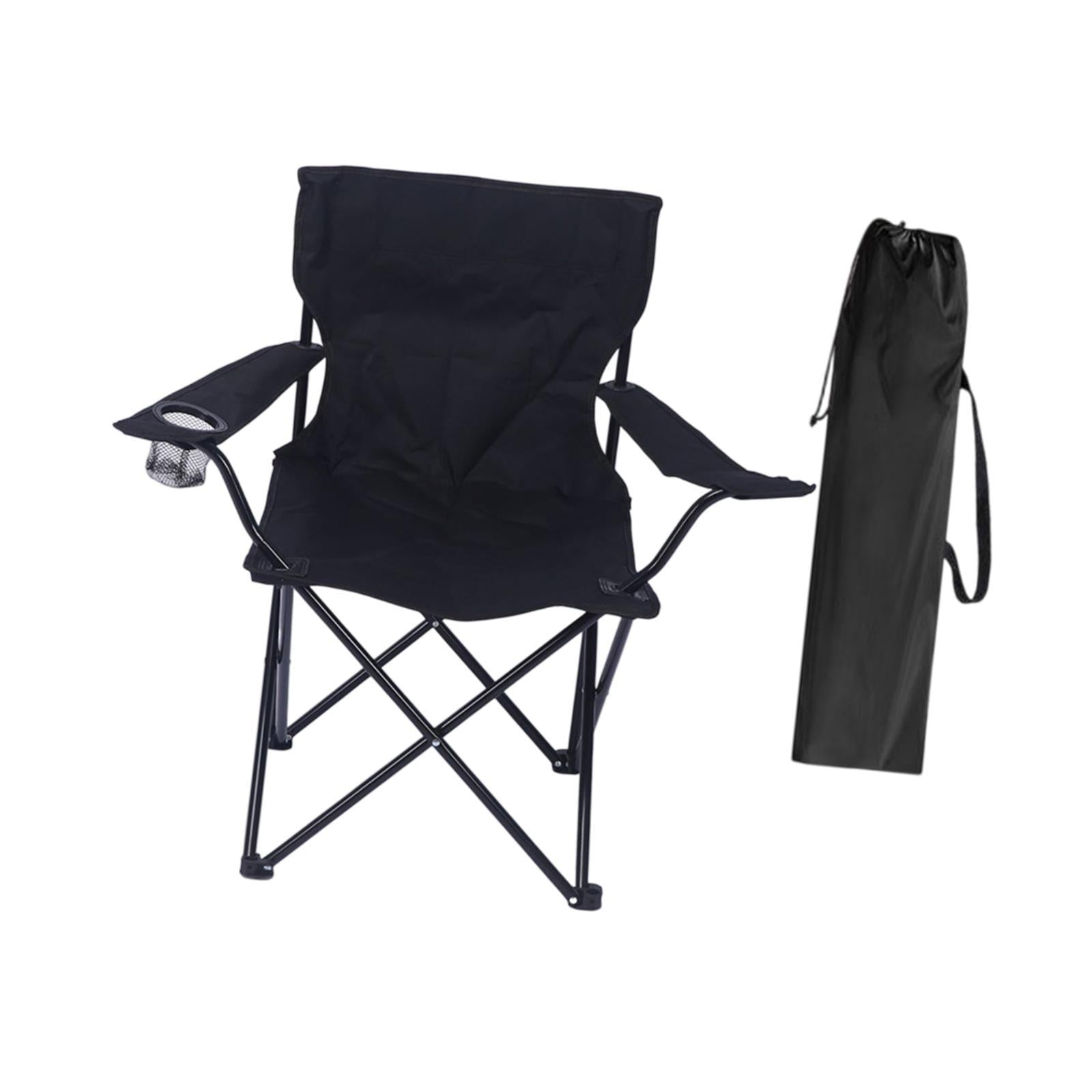 Outdoor Folding Camping Chair Stool Portable Chair for Barbecue Fishing Yard Black