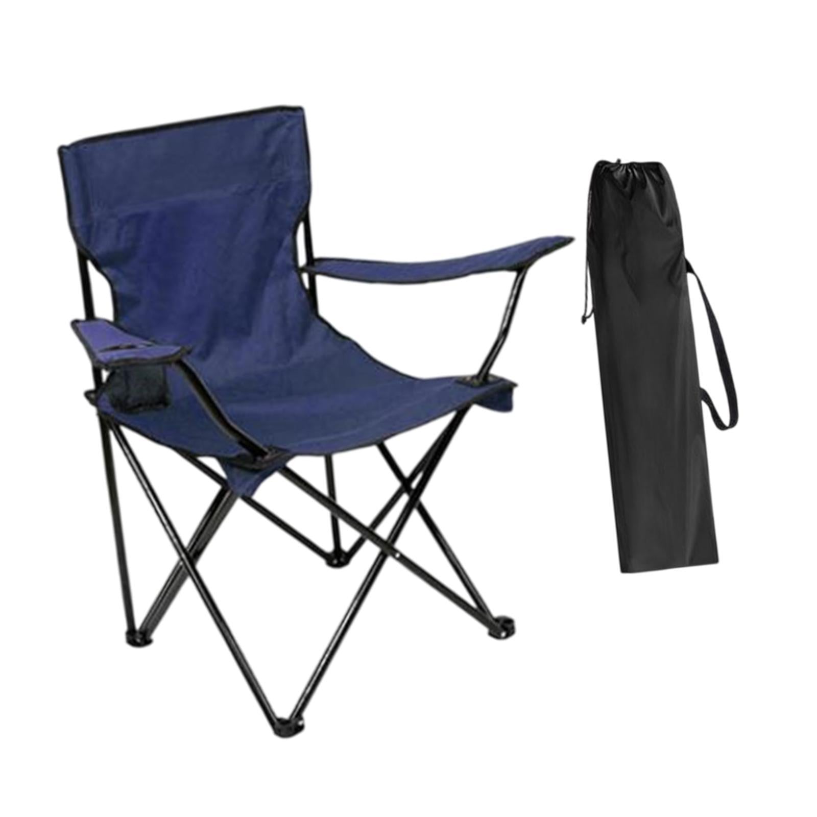 Outdoor Folding Camping Chair Stool Portable Chair for Barbecue Fishing Yard Navy