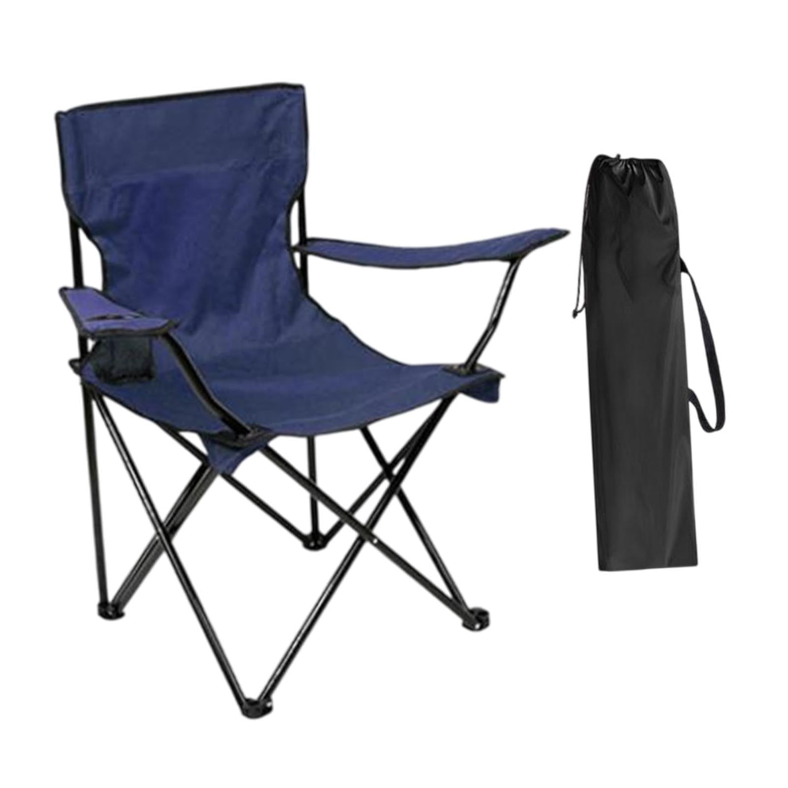 Outdoor Folding Camping Chair Stool Portable Chair for Barbecue Fishing Yard Navy