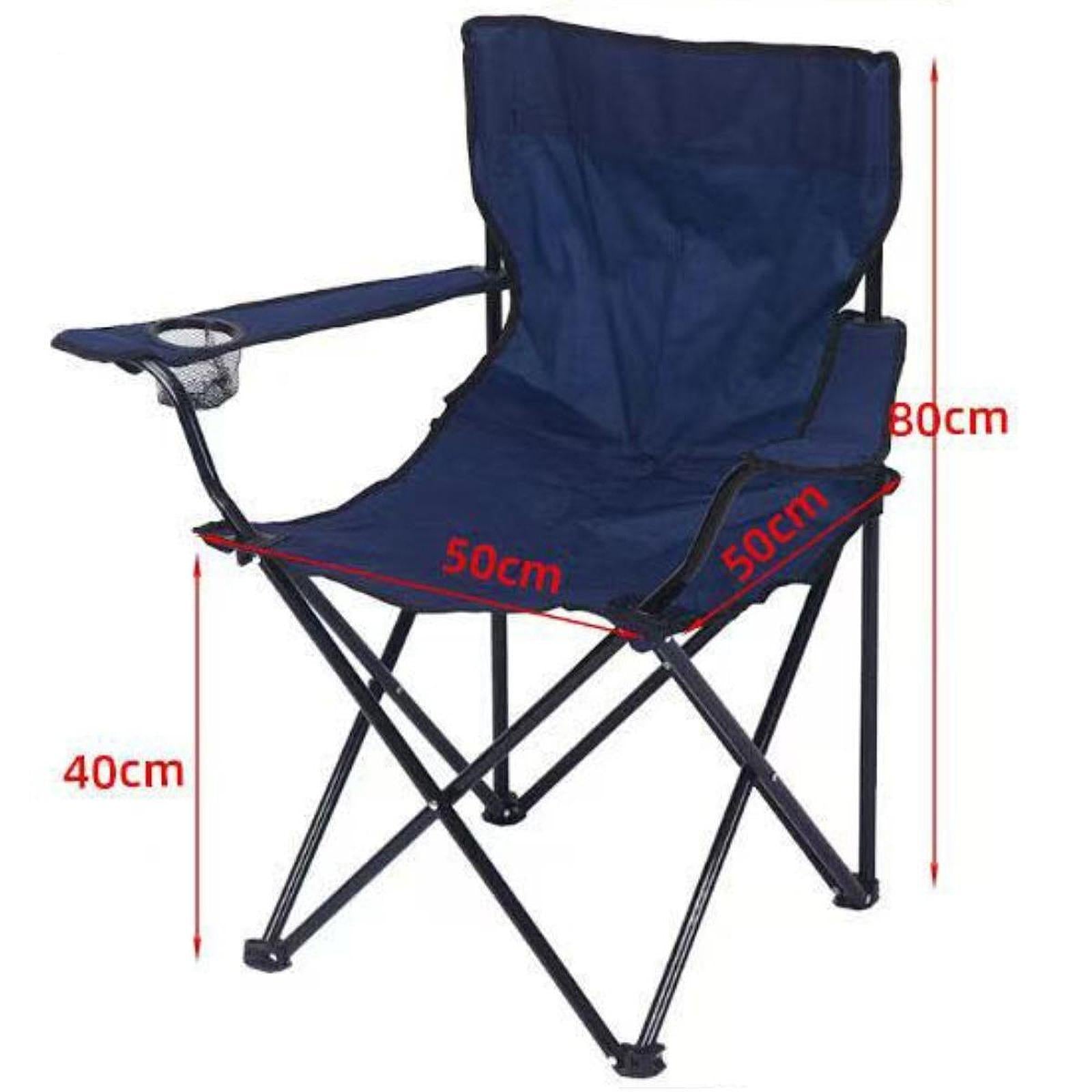 Outdoor Folding Camping Chair Stool Portable Chair for Barbecue Fishing Yard Navy