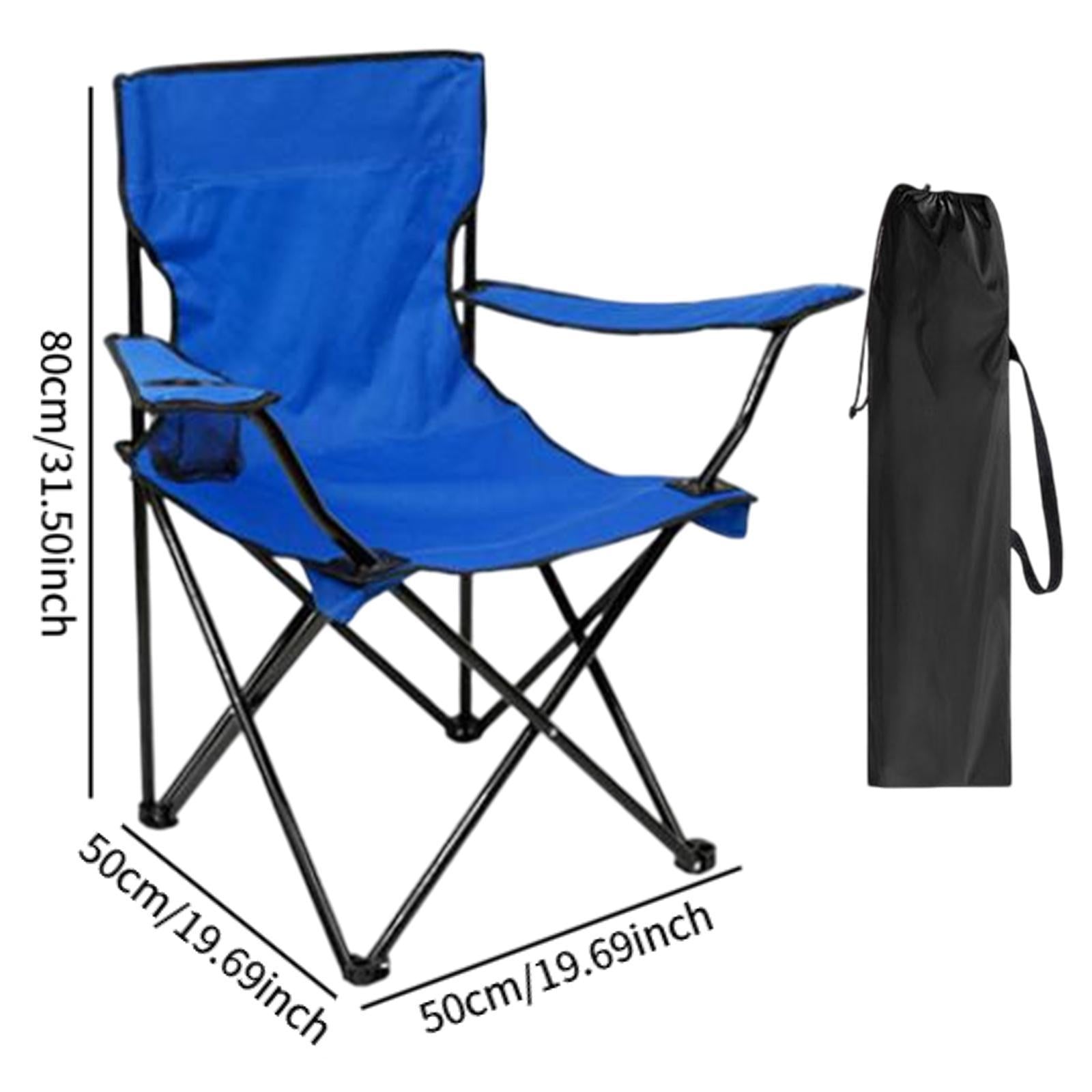 Outdoor Folding Camping Chair Stool Portable Chair for Barbecue Fishing Yard Blue