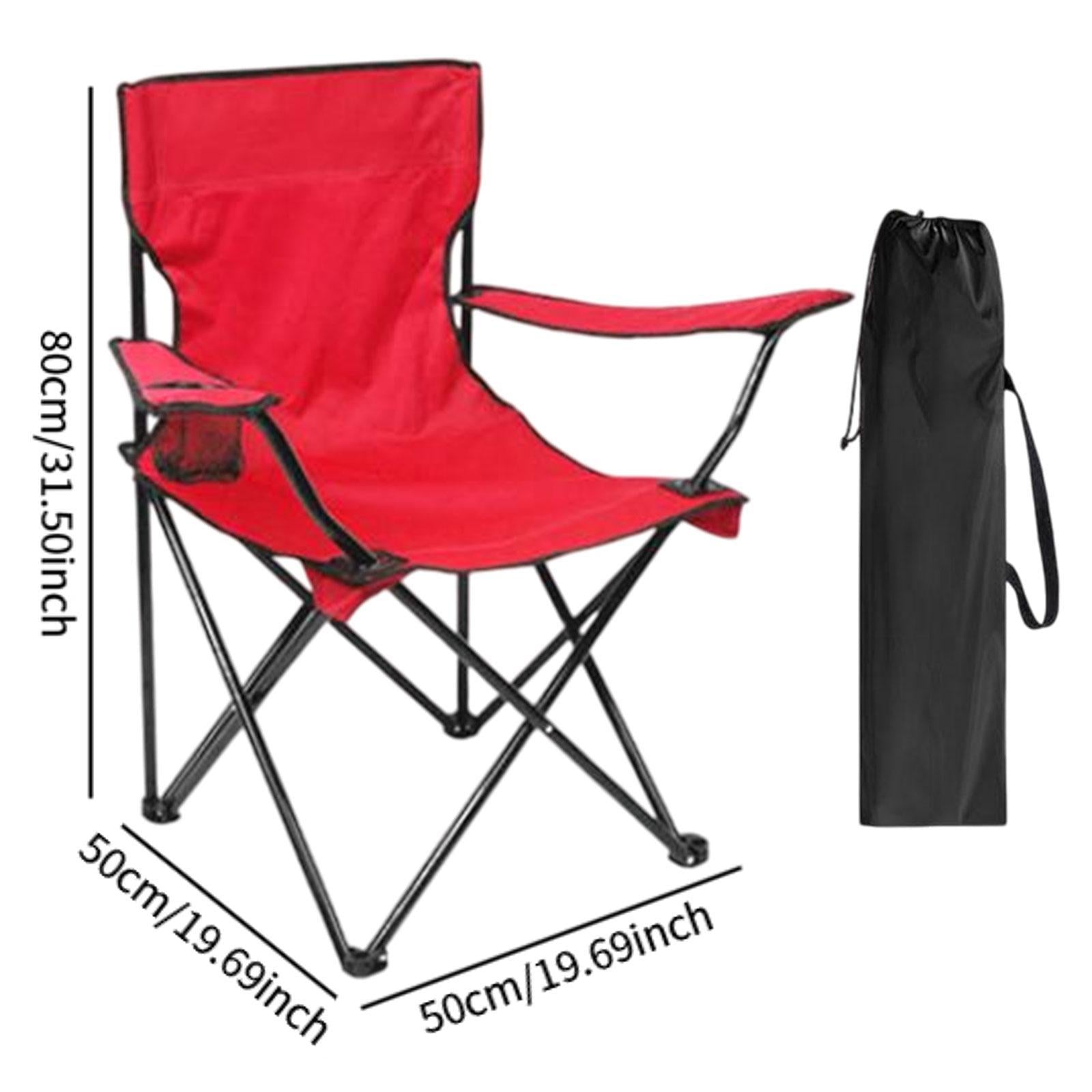 Outdoor Folding Camping Chair Stool Portable Chair for Barbecue Fishing Yard Red