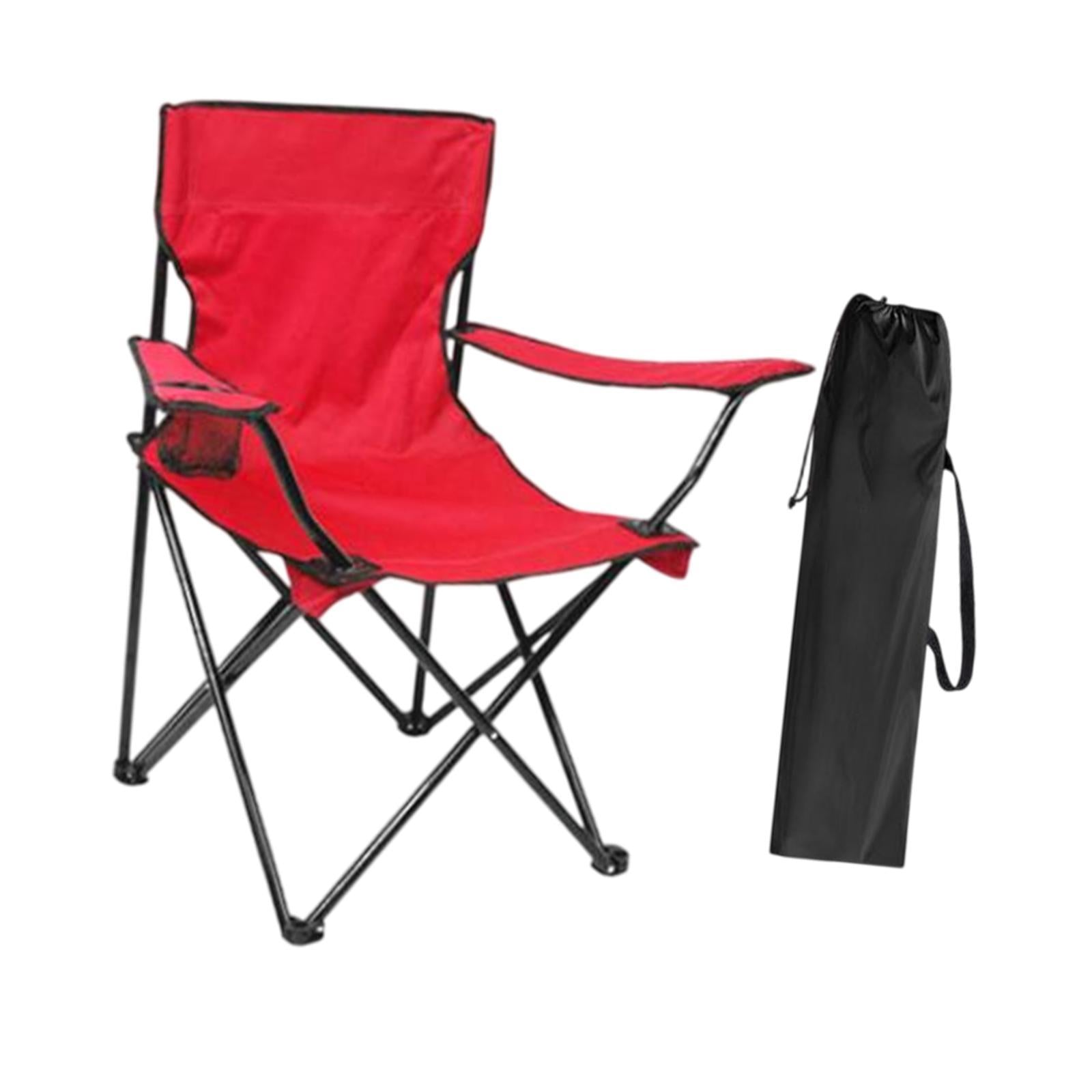 Outdoor Folding Camping Chair Stool Portable Chair for Barbecue Fishing Yard Red