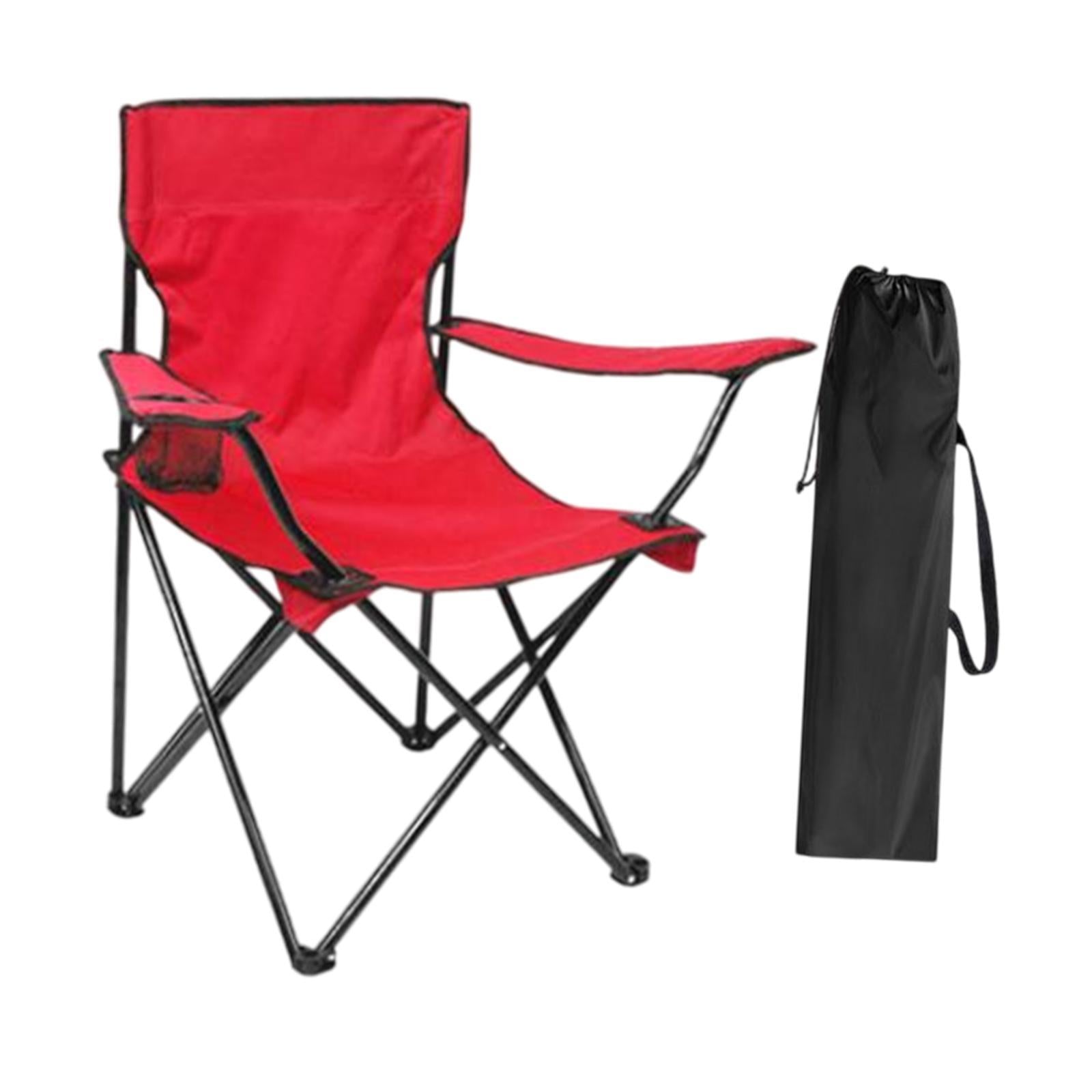 Outdoor Folding Camping Chair Stool Portable Chair for Barbecue Fishing Yard Red