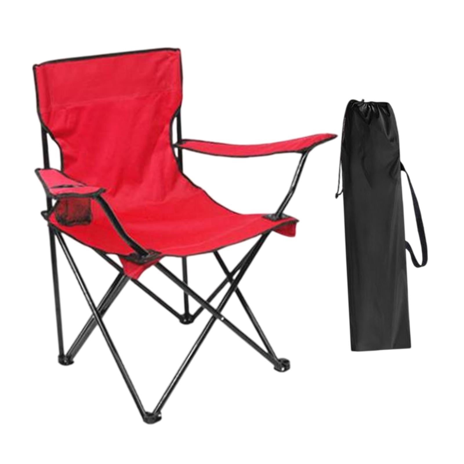 Outdoor Folding Camping Chair Stool Portable Chair for Barbecue Fishing Yard Red