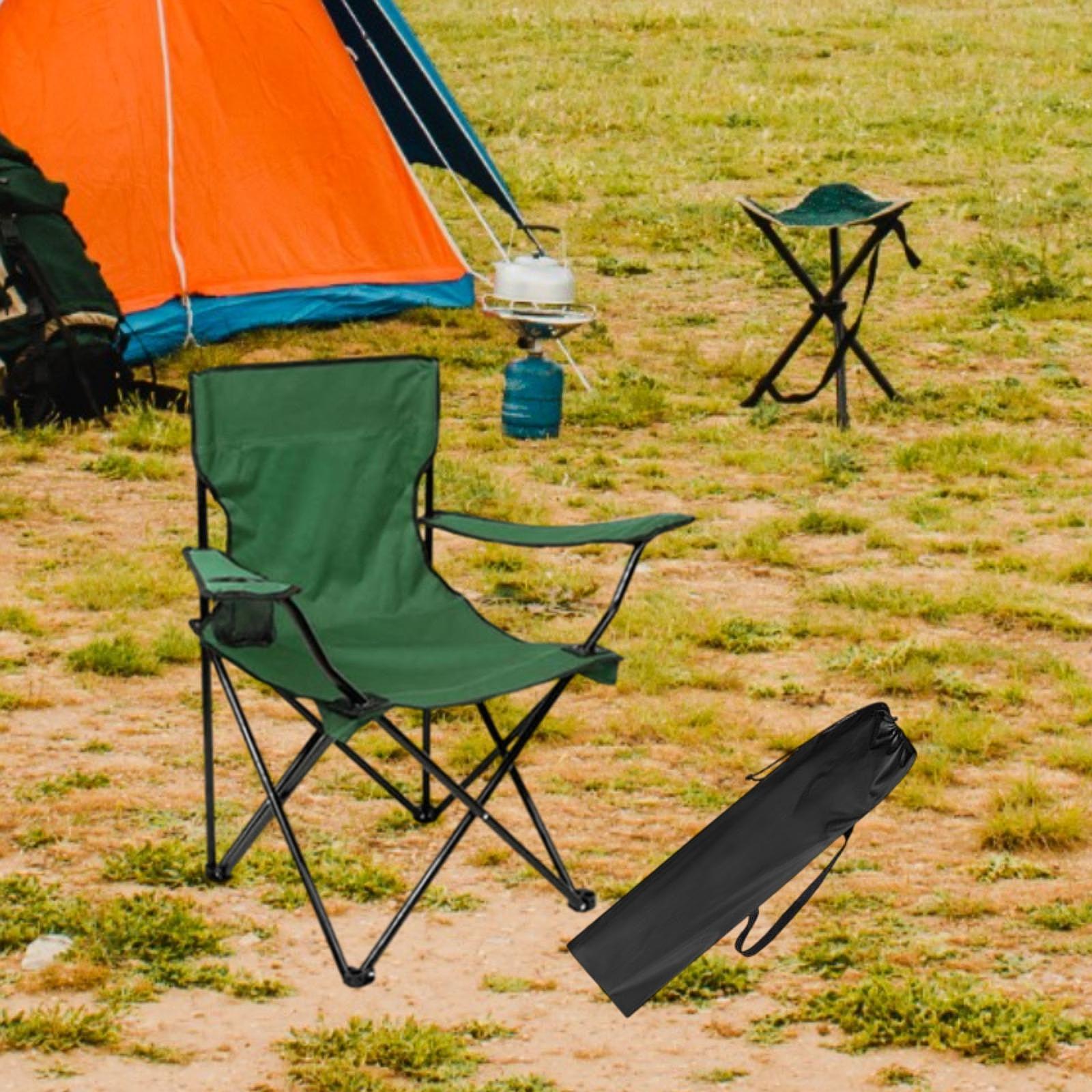 Outdoor Folding Camping Chair Stool Portable Chair for Barbecue Fishing Yard Green