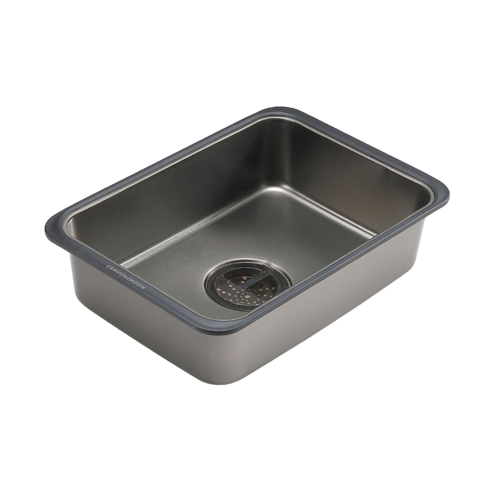 Stainless Steel Camping Sink Camping Table Sink for Cooking Fishing Barbecue