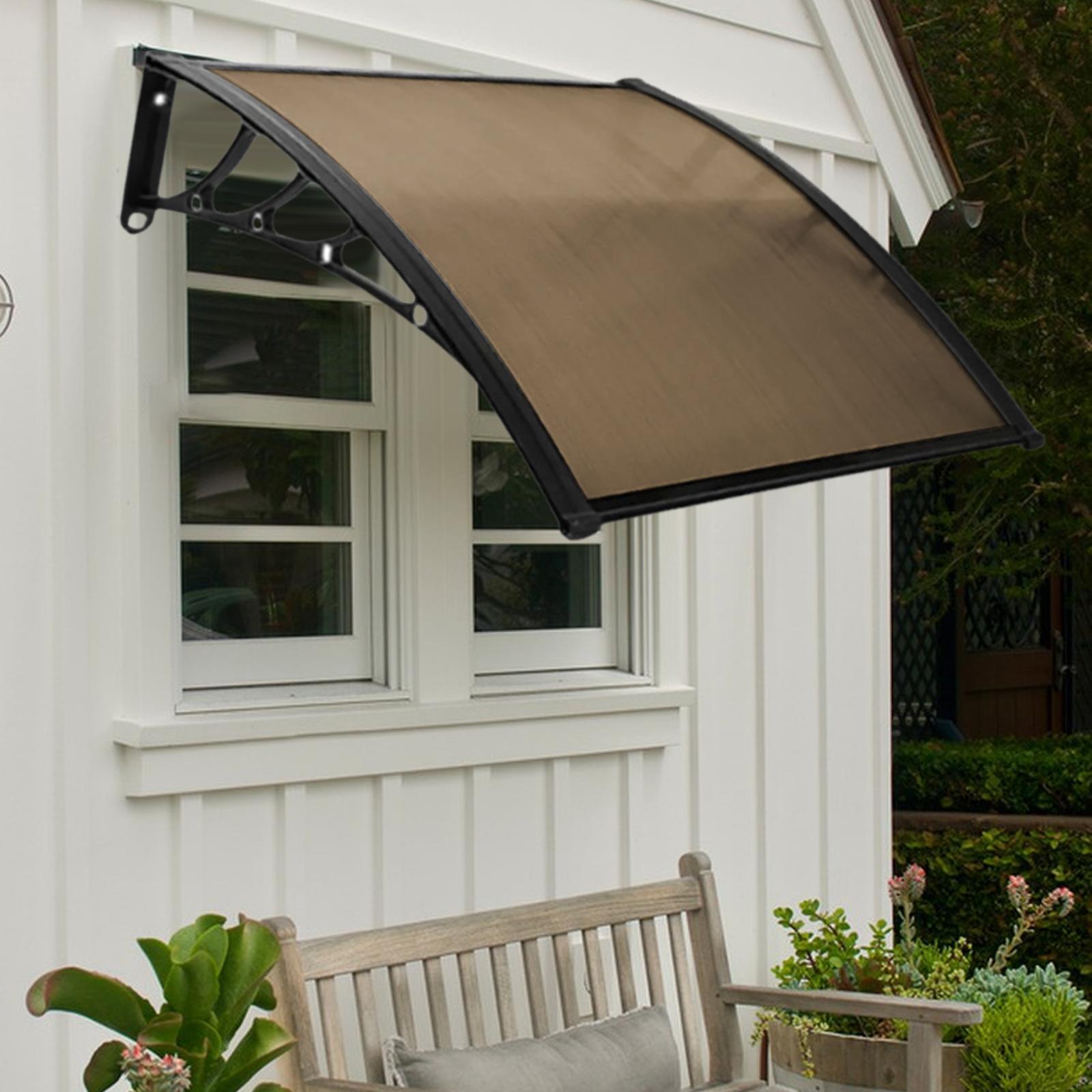 Window Awning Versatile Decoration Door Canopy for Entrance Garage Household Light Brown