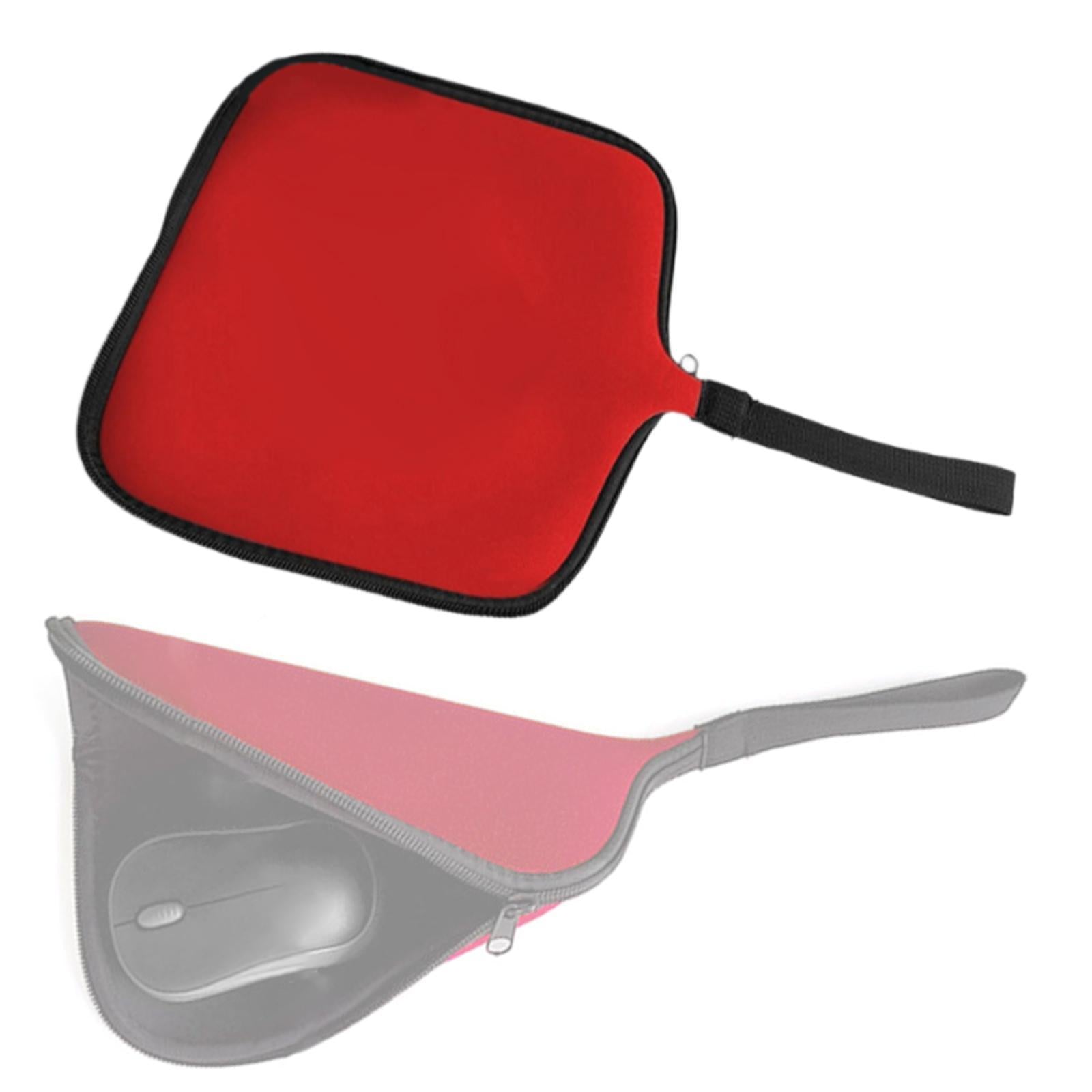 Travel Mouse Case Laptop Cord Organizer Multiuse Portable Mouse Pad for Home Red
