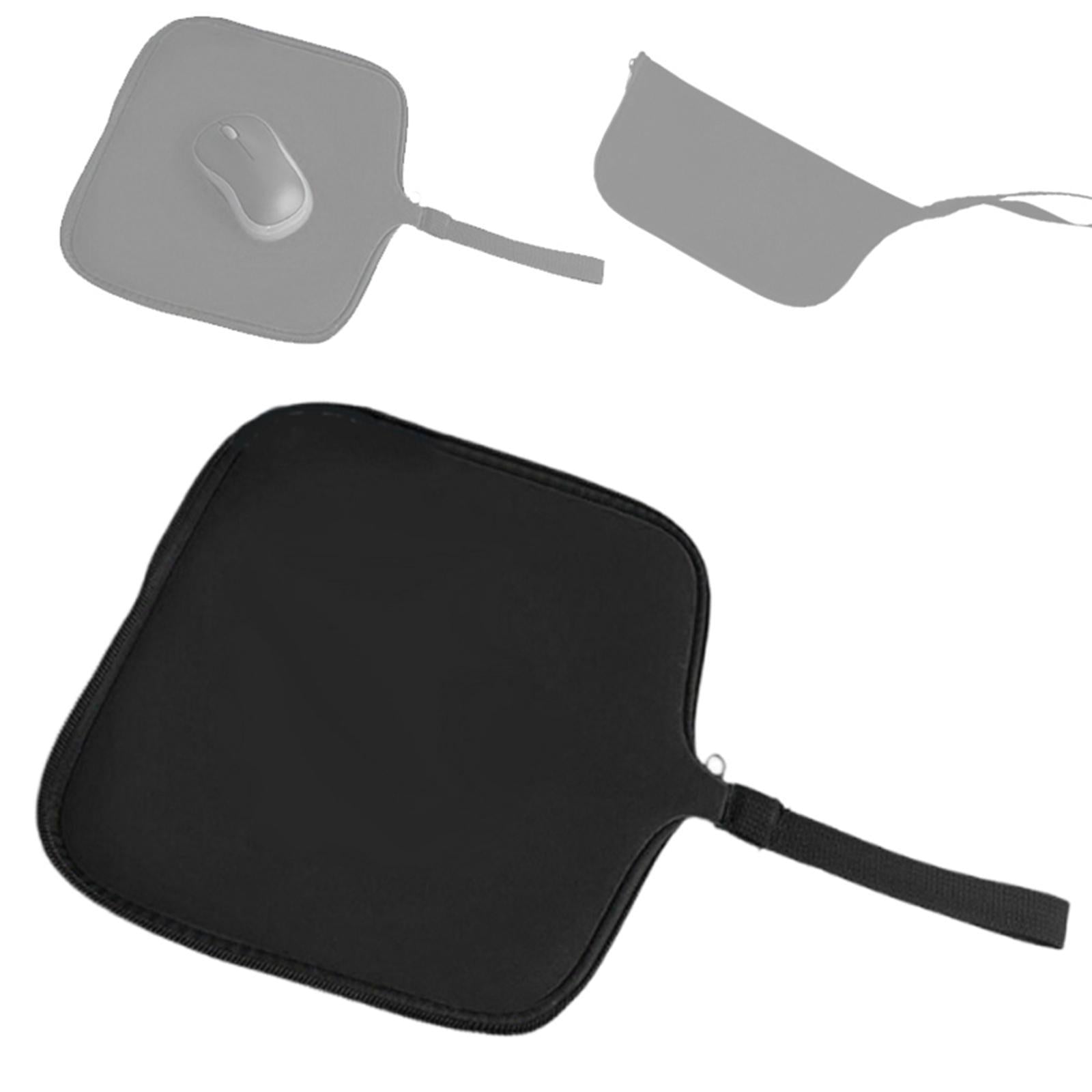 Travel Mouse Case Laptop Cord Organizer Multiuse Portable Mouse Pad for Home Black