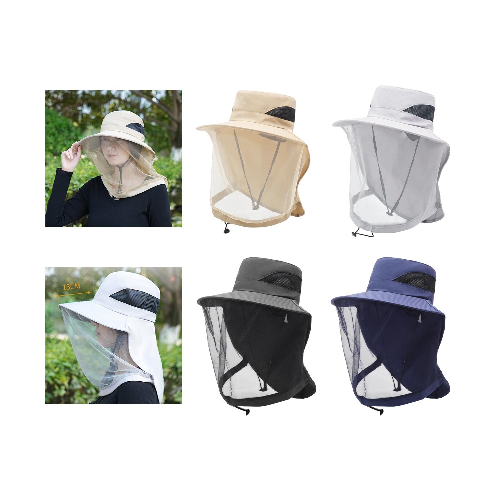 Beekeeping Netting Hat Net for Adults for Gardening Backpacking Climbing Khaki