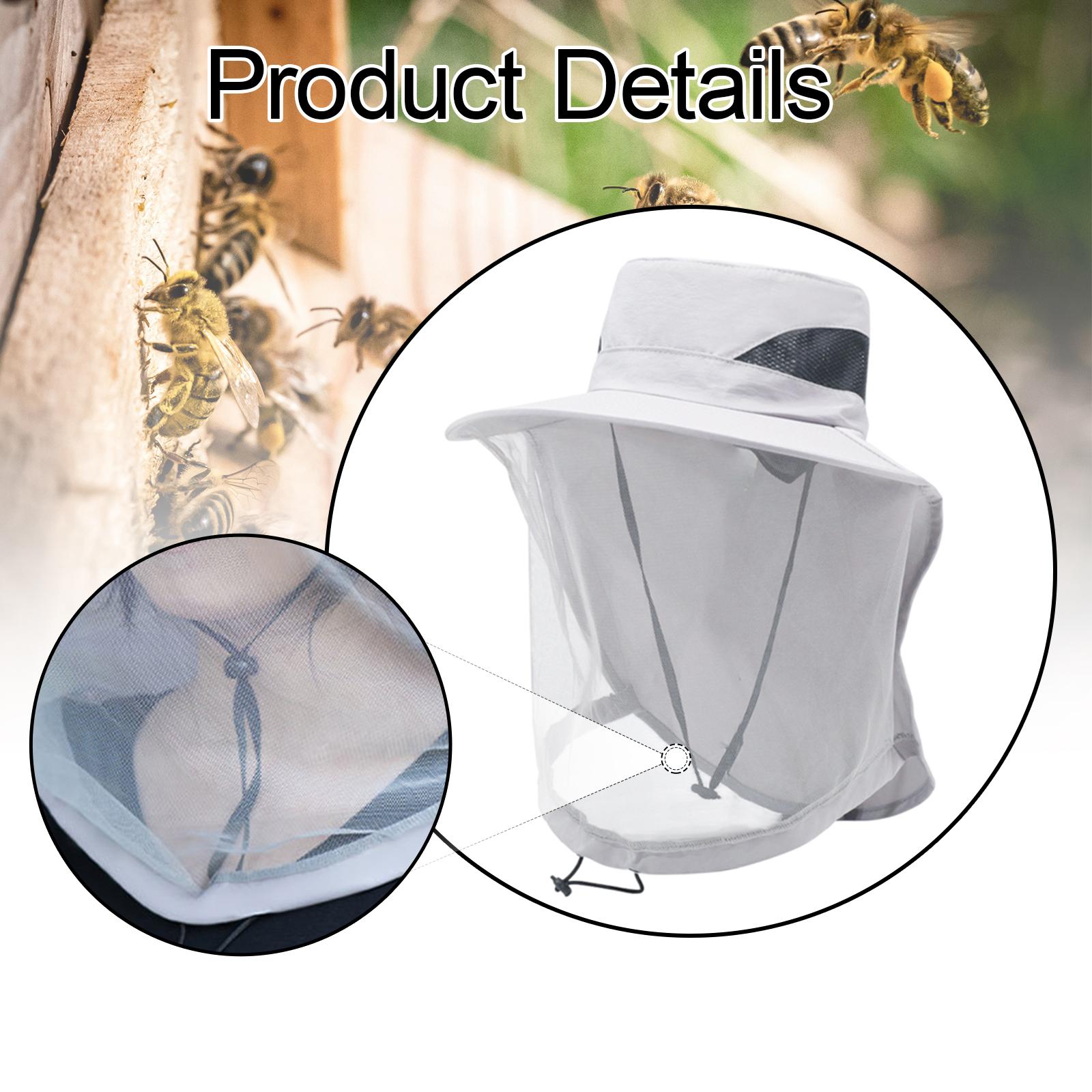 Beekeeping Netting Hat Net for Adults for Gardening Backpacking Climbing Gray