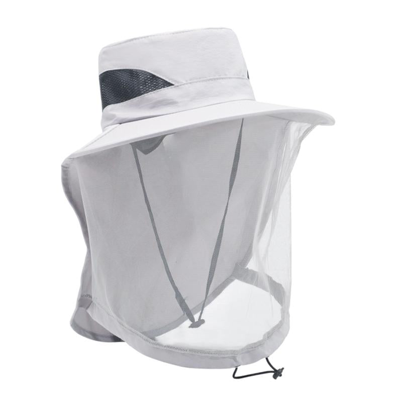 Beekeeping Netting Hat Net for Adults for Gardening Backpacking Climbing Gray
