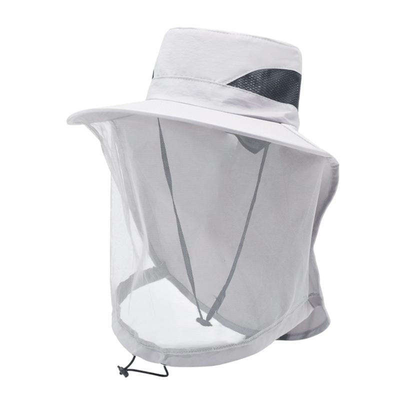Beekeeping Netting Hat Net for Adults for Gardening Backpacking Climbing Gray