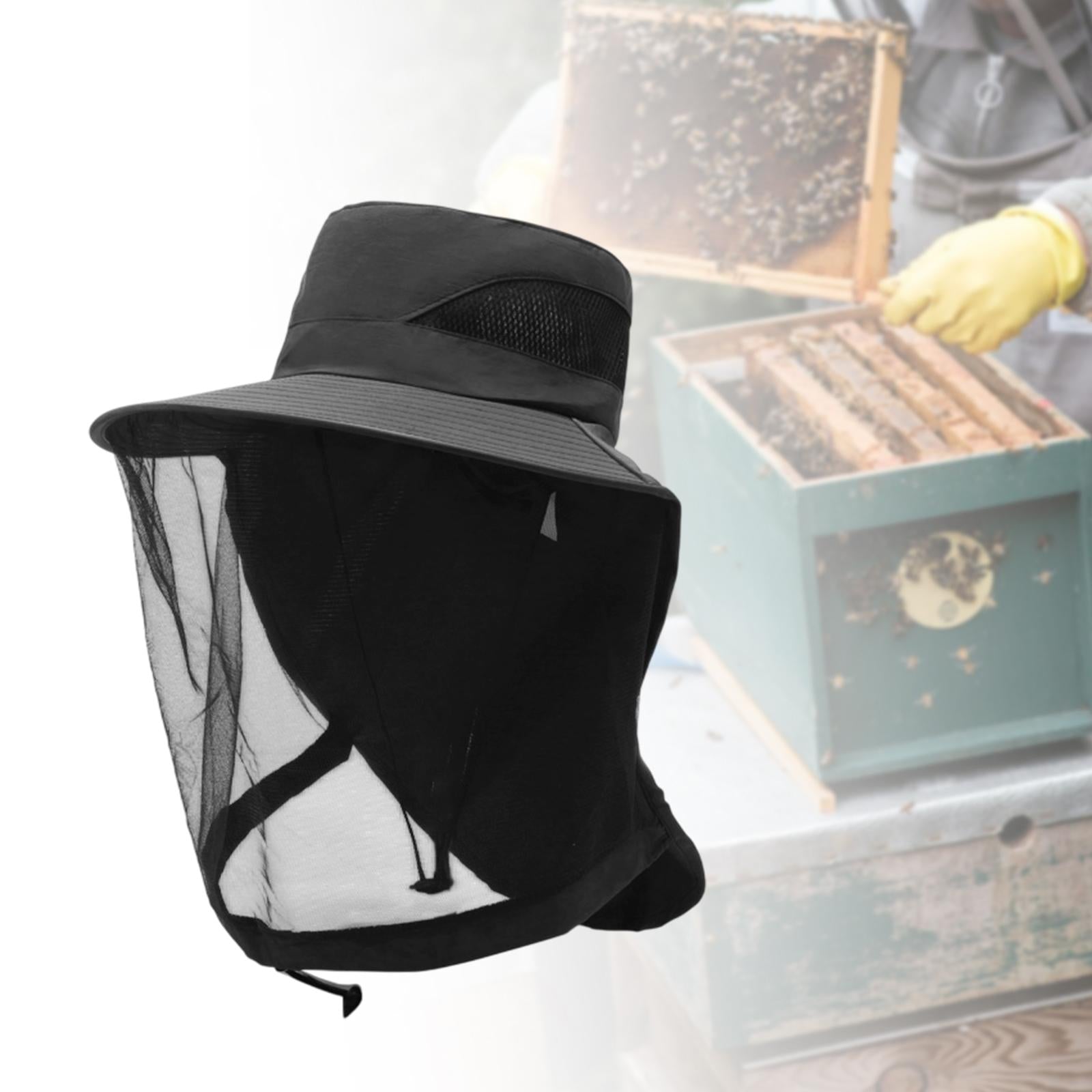 Beekeeping Netting Hat Net for Adults for Gardening Backpacking Climbing Black