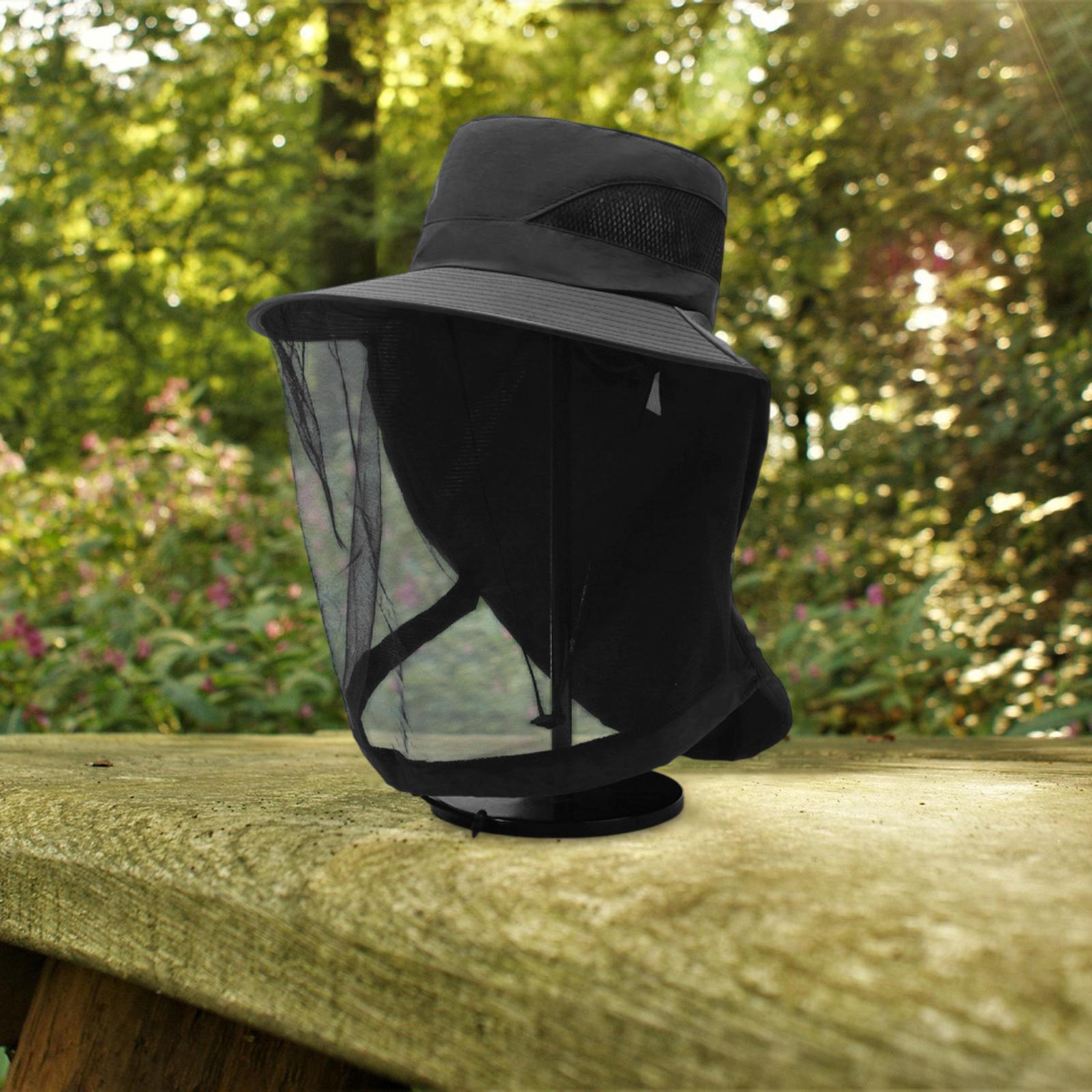 Beekeeping Netting Hat Net for Adults for Gardening Backpacking Climbing Black
