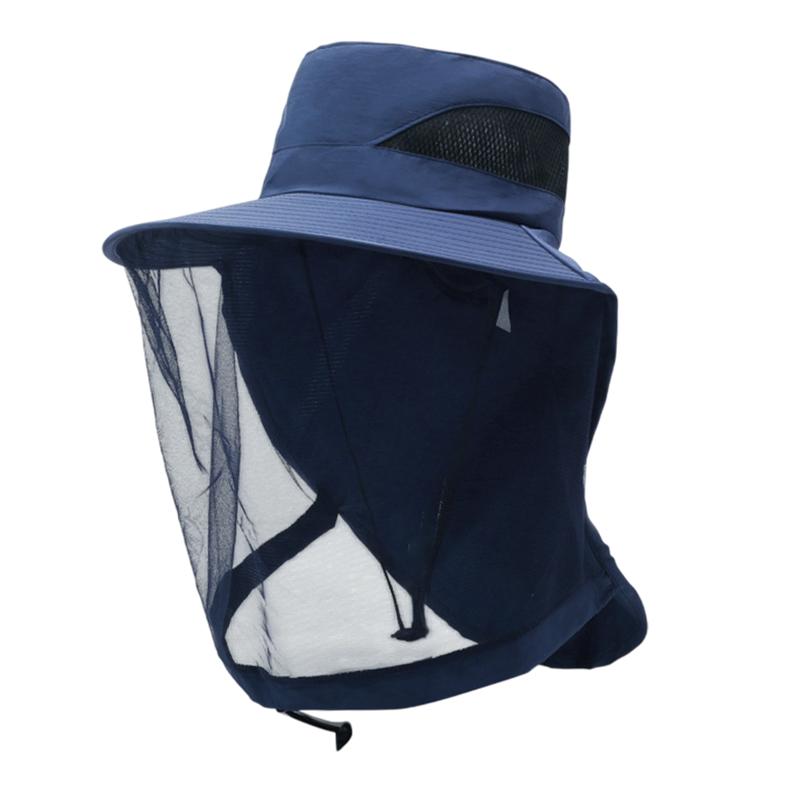 Beekeeping Netting Hat Net for Adults for Gardening Backpacking Climbing Navy