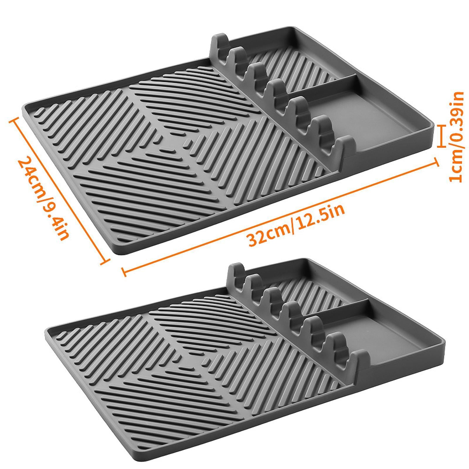 Silicone Griddle Mat Barbeque Grill Accessories for Outdoor Grilling Cooking 32cmx24cmx1cm Gray