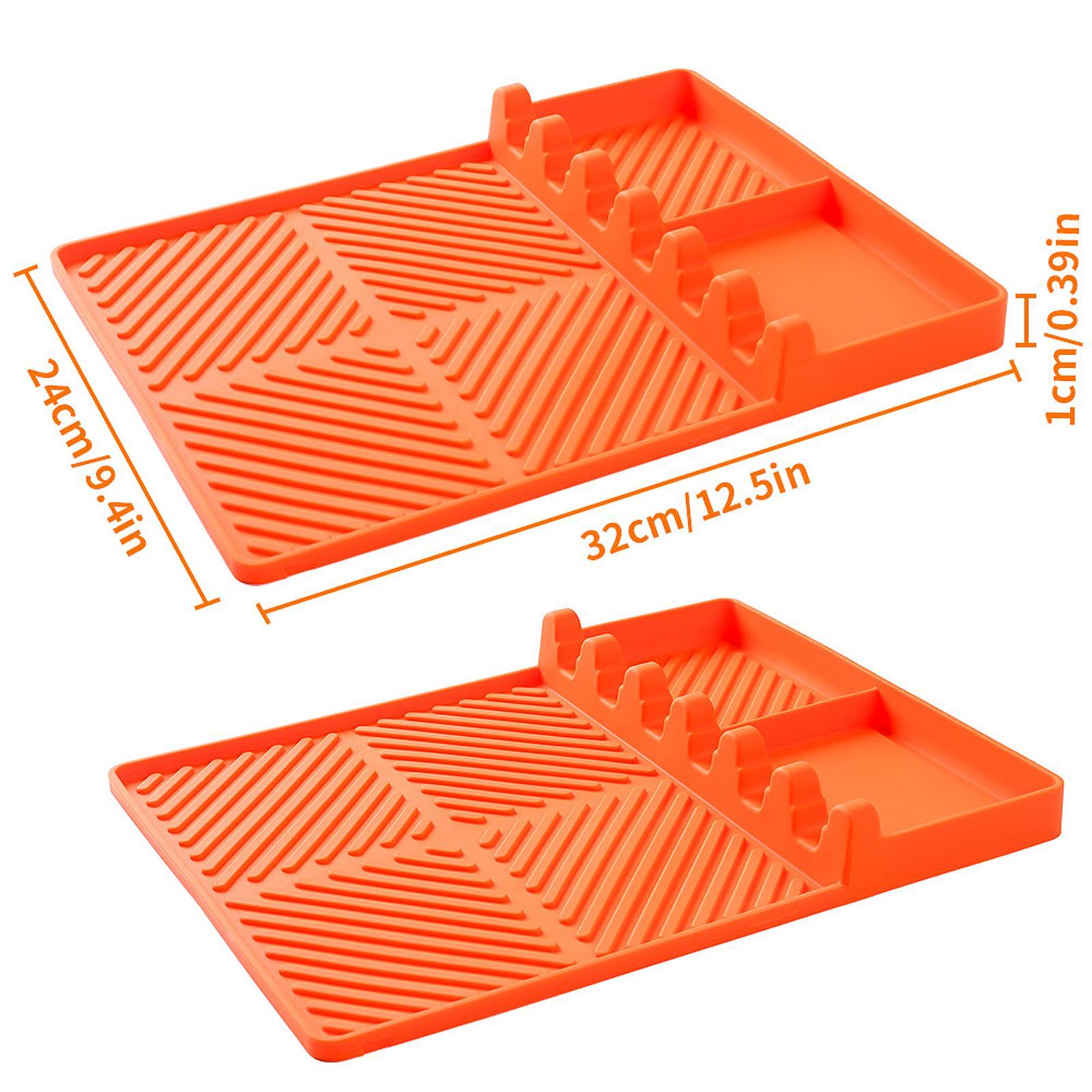 Silicone Griddle Mat Barbeque Grill Accessories for Outdoor Grilling Cooking 32cmx24cmx1cm Orange