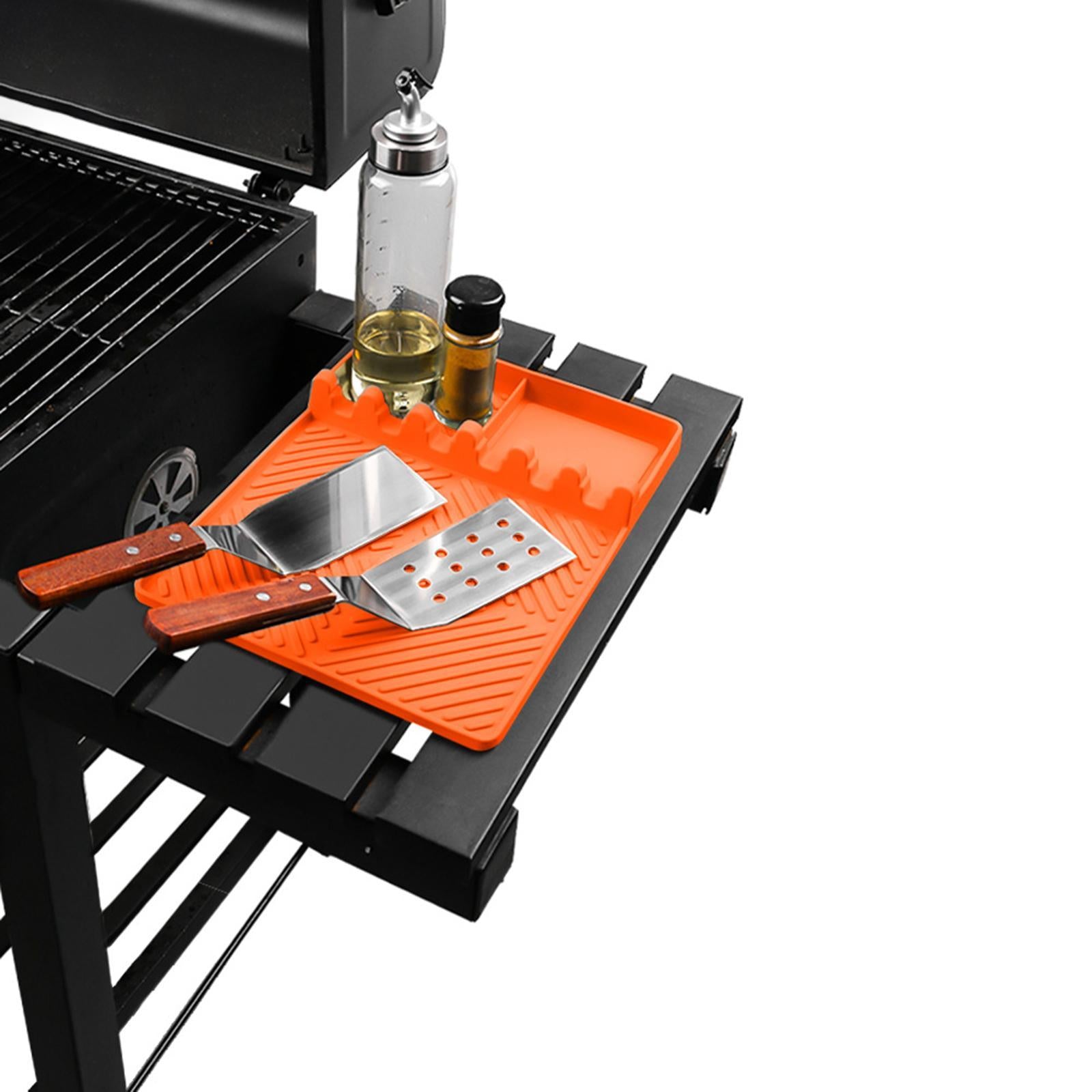 Silicone Griddle Mat Barbeque Grill Accessories for Outdoor Grilling Cooking 32cmx24cmx1cm Orange
