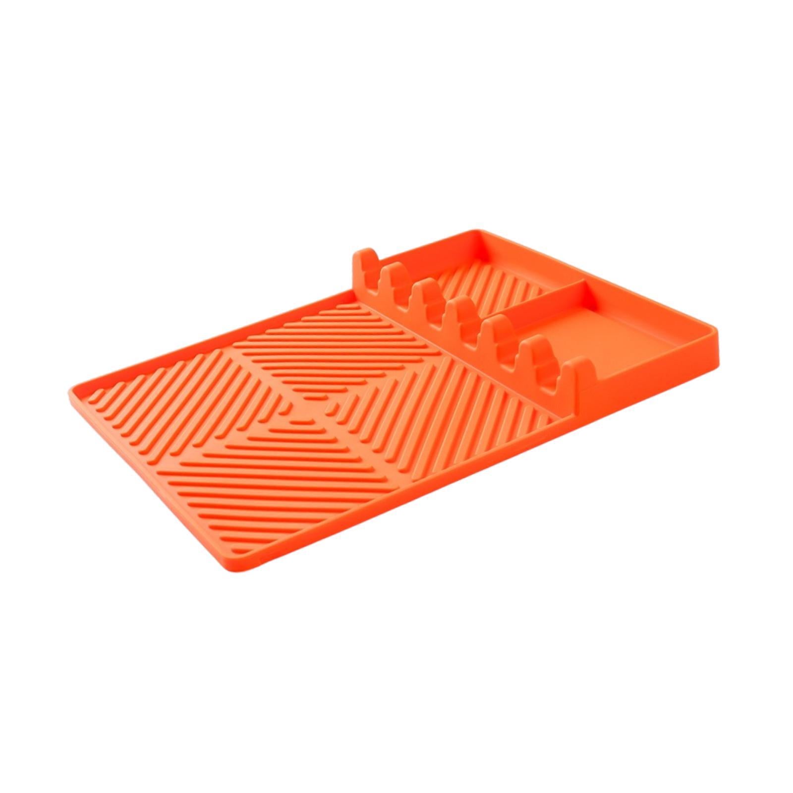 Silicone Griddle Mat Barbeque Grill Accessories for Outdoor Grilling Cooking 40.5cmx29.5cmx1cm Orange