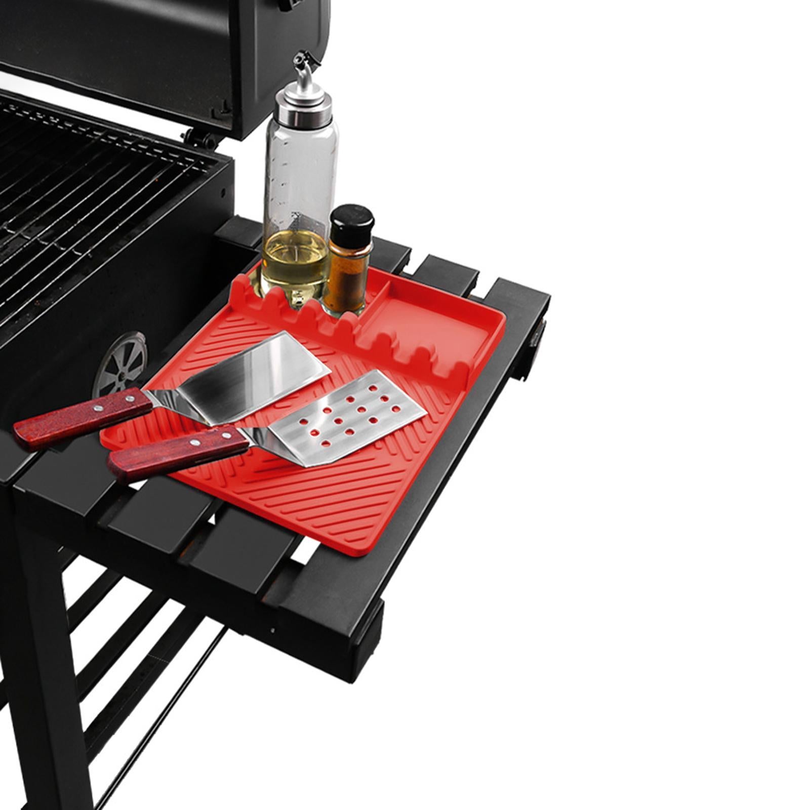 Silicone Griddle Mat Barbeque Grill Accessories for Outdoor Grilling Cooking 40.5cmx29.5cmx1cm Red