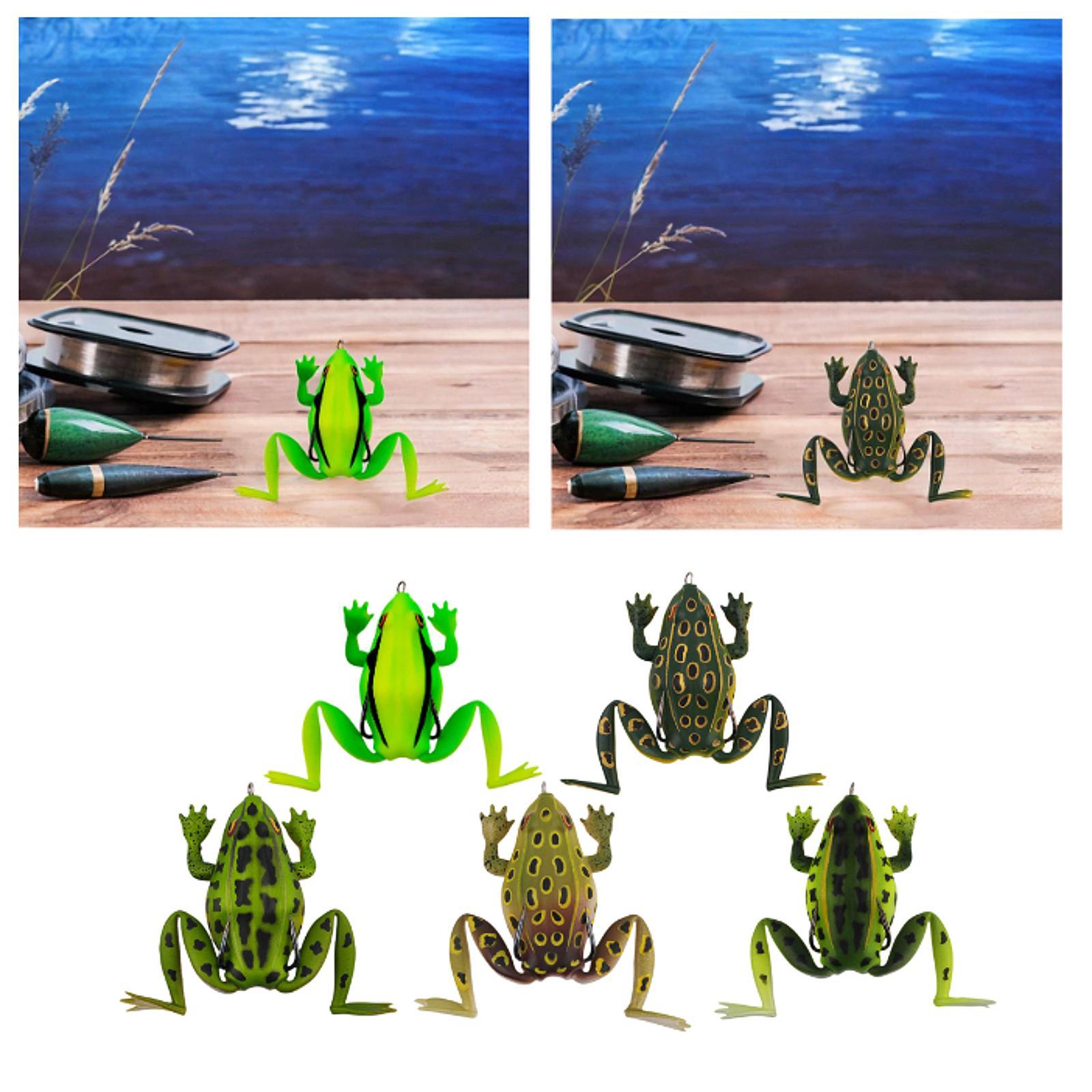 Fishing Frog Lure Weedless Hooks Sturdy for Bass Fishing for Bass Trout Pike Light Green