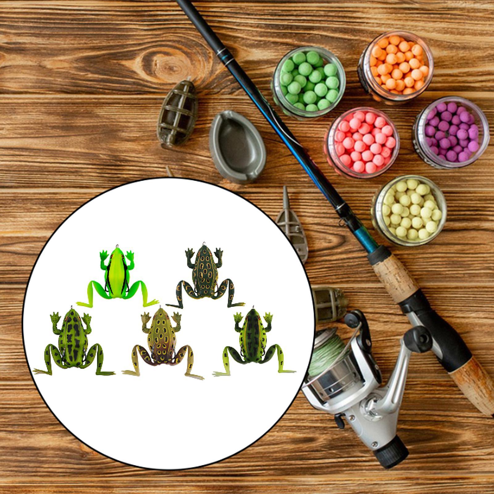 Fishing Frog Lure Weedless Hooks Sturdy for Bass Fishing for Bass Trout Pike Light Green