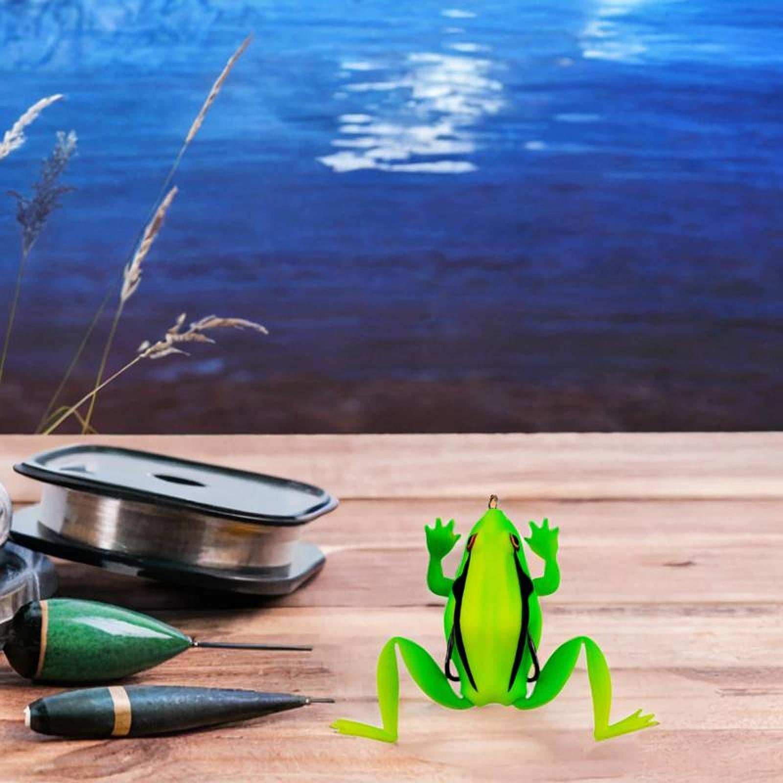 Fishing Frog Lure Weedless Hooks Sturdy for Bass Fishing for Bass Trout Pike Light Green