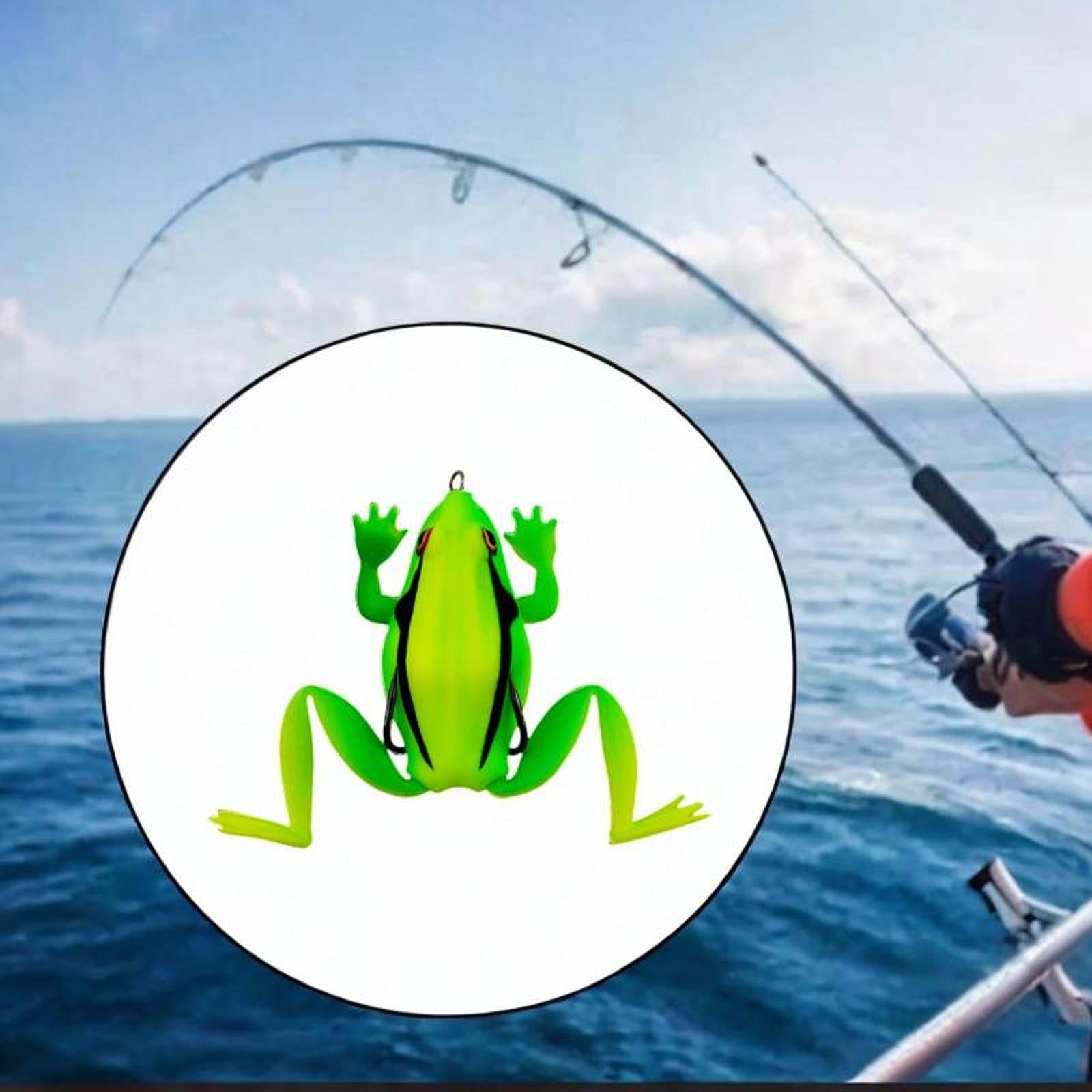 Fishing Frog Lure Weedless Hooks Sturdy for Bass Fishing for Bass Trout Pike Light Green