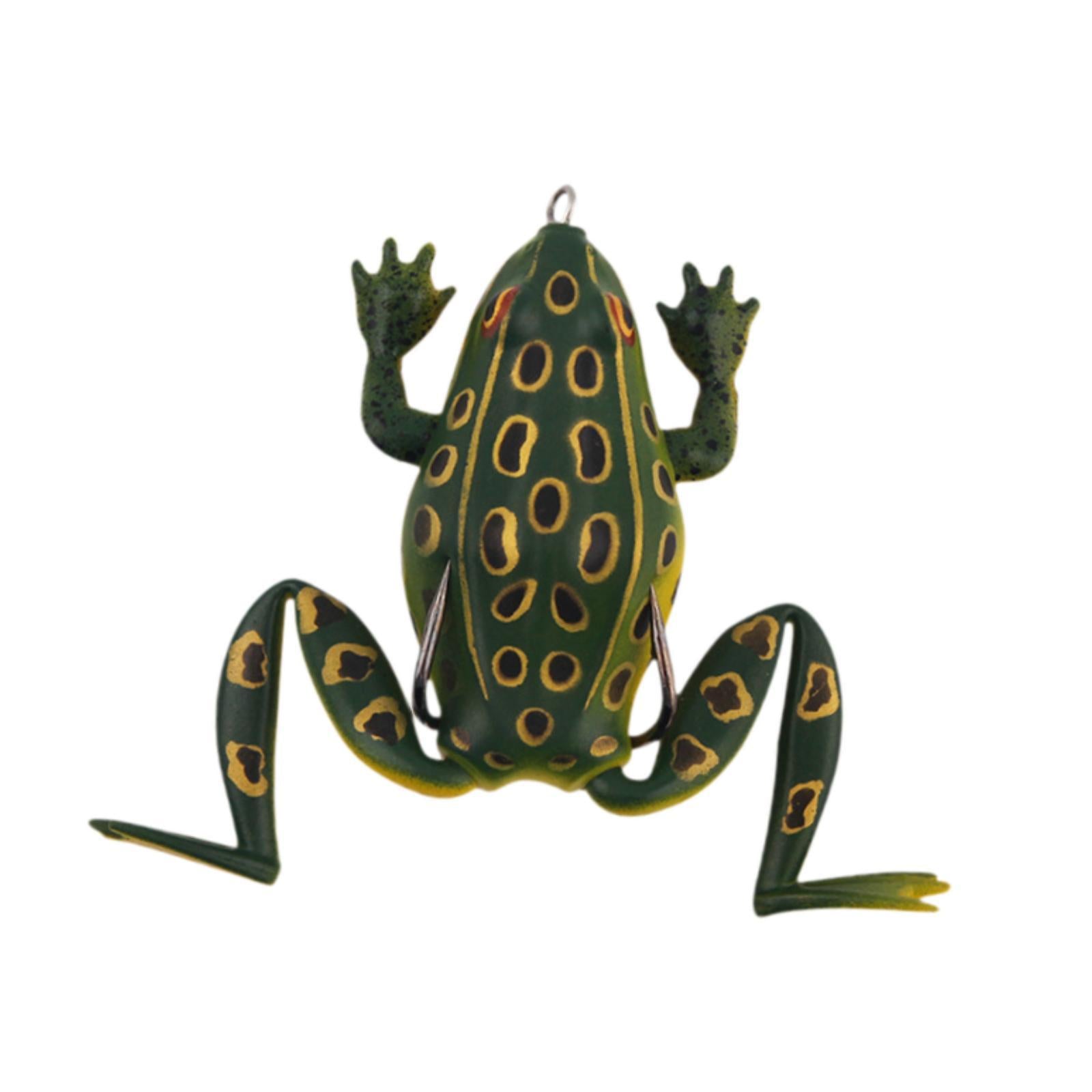 Fishing Frog Lure Weedless Hooks Sturdy for Bass Fishing for Bass Trout Pike Dark Green