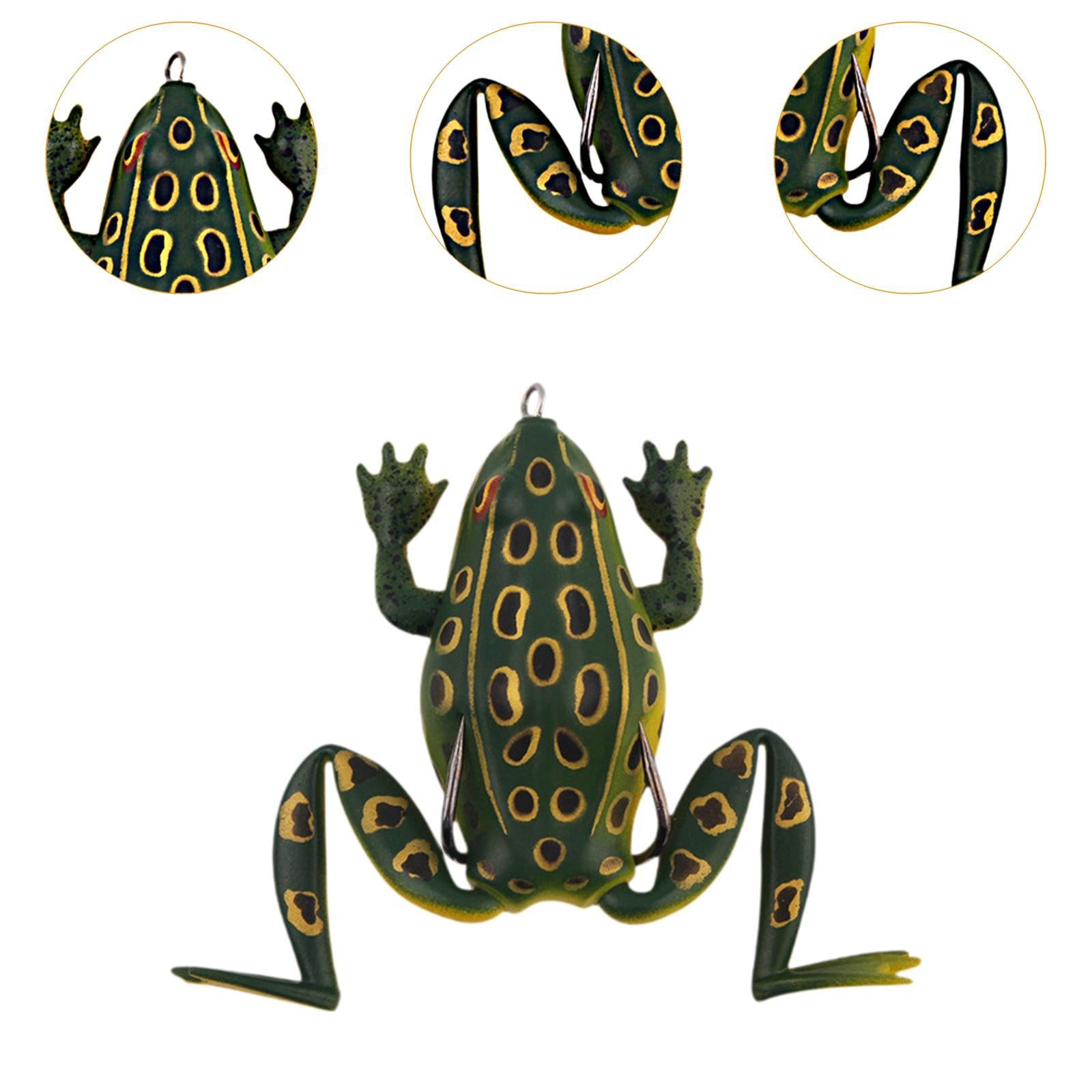 Fishing Frog Lure Weedless Hooks Sturdy for Bass Fishing for Bass Trout Pike Dark Green